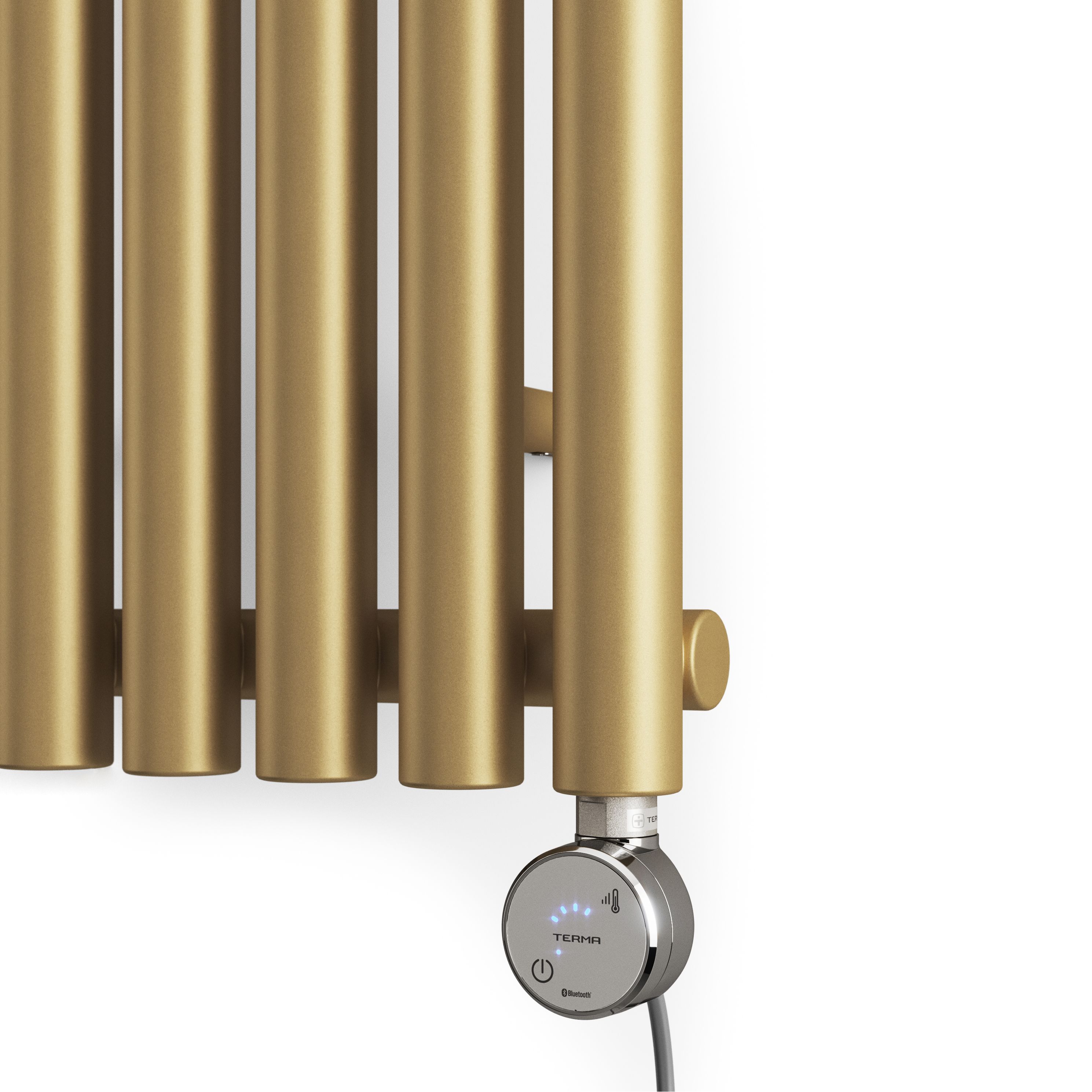 Terma Rolo Room Brass Electric Vertical Designer 2728BTU Radiator, (W ...