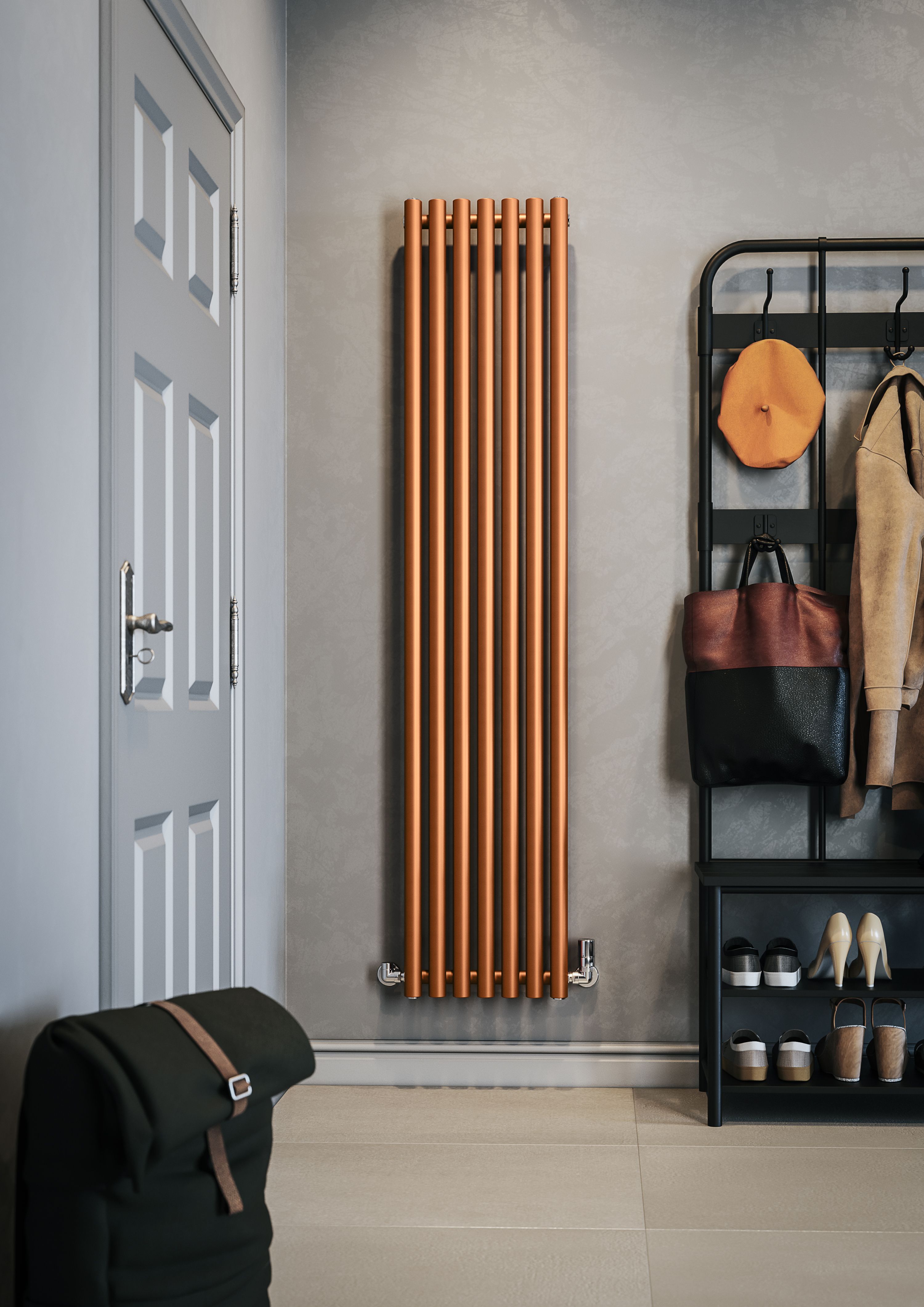 Terma Rolo Room Copper Horizontal or vertical Designer Radiator, (W)370mm x (H)1800mm