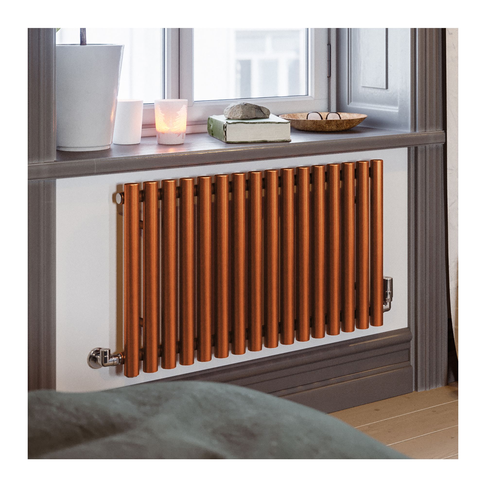 Terma Rolo Room Copper Hydronic Horizontal Designer 2015BTU Radiator ...