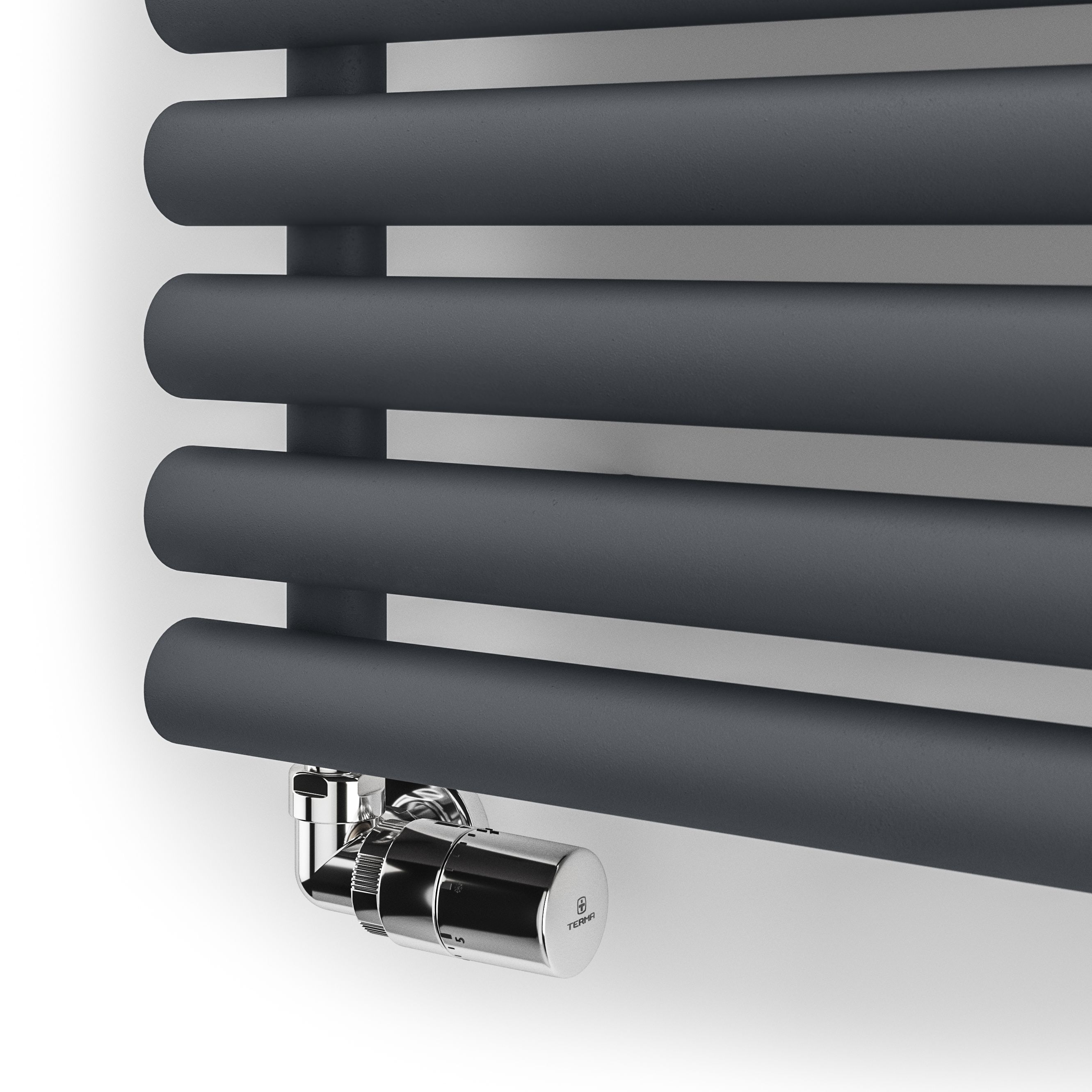Terma Rolo Room Dark Grey Electric Horizontal or vertical Designer 3028BTU Radiator, (W)590mm x (H)1200mm