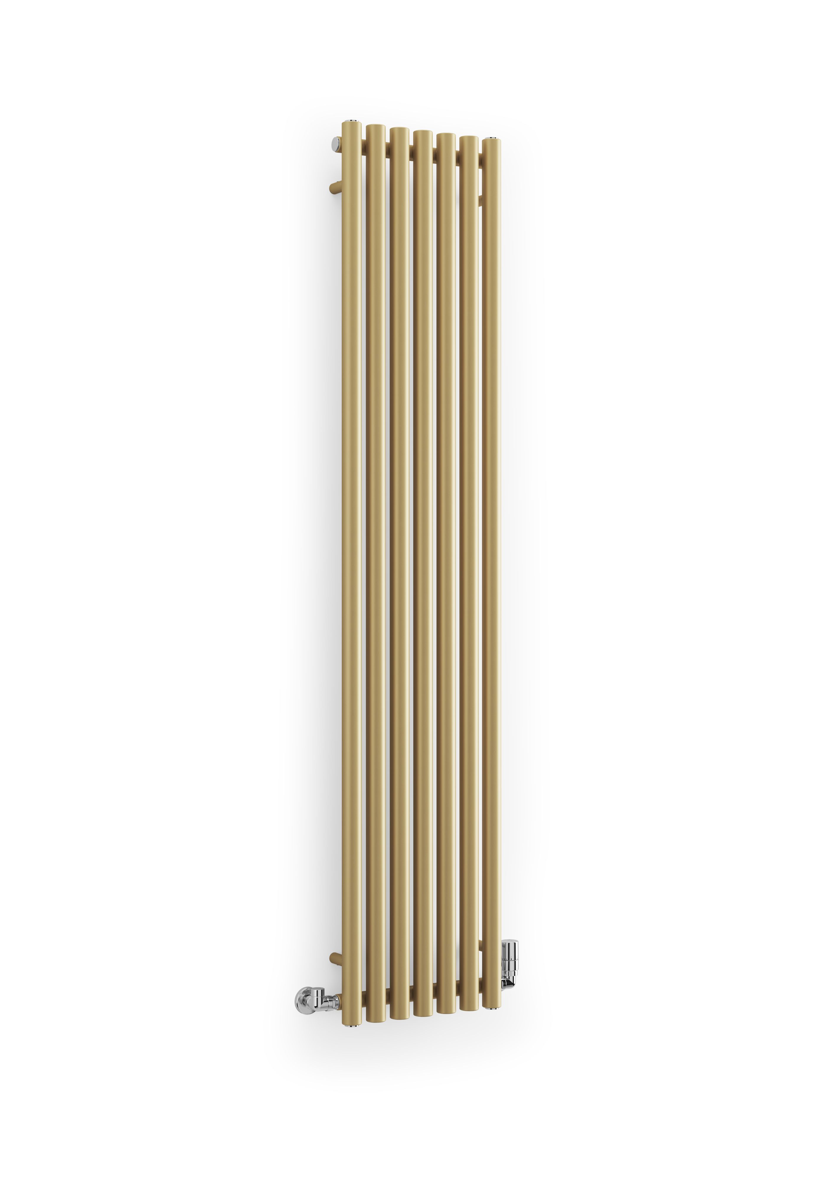 Terma Rolo Room Matt brass Horizontal or vertical Designer Radiator, (W)370mm x (H)1800mm