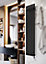 Terma Rolo Room Matt heban black Vertical Electric designer Radiator, (W)370mm x (H)1800mm