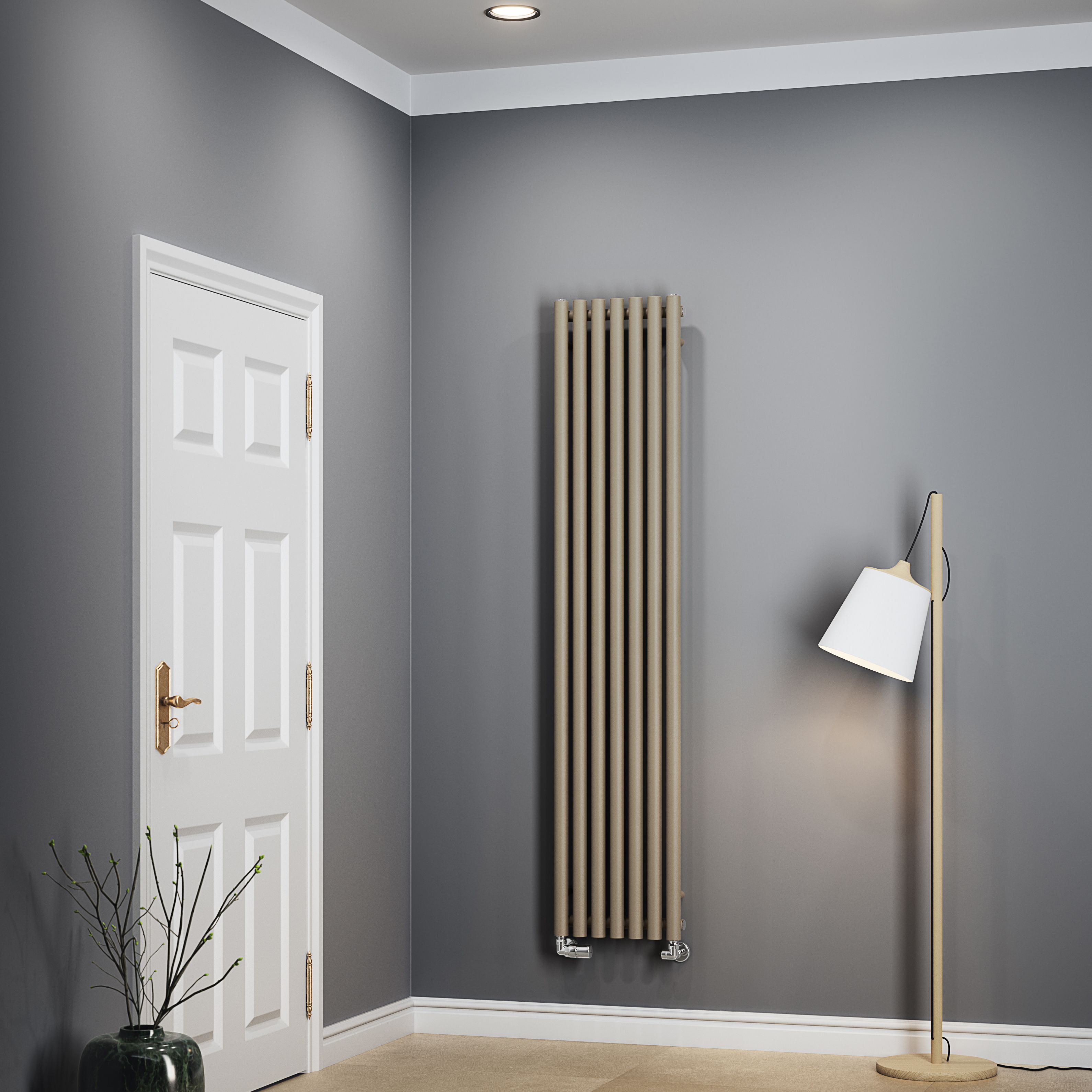 Terma Rolo Room Quartz mocha Horizontal or vertical Designer Radiator, (W)370mm x (H)1800mm