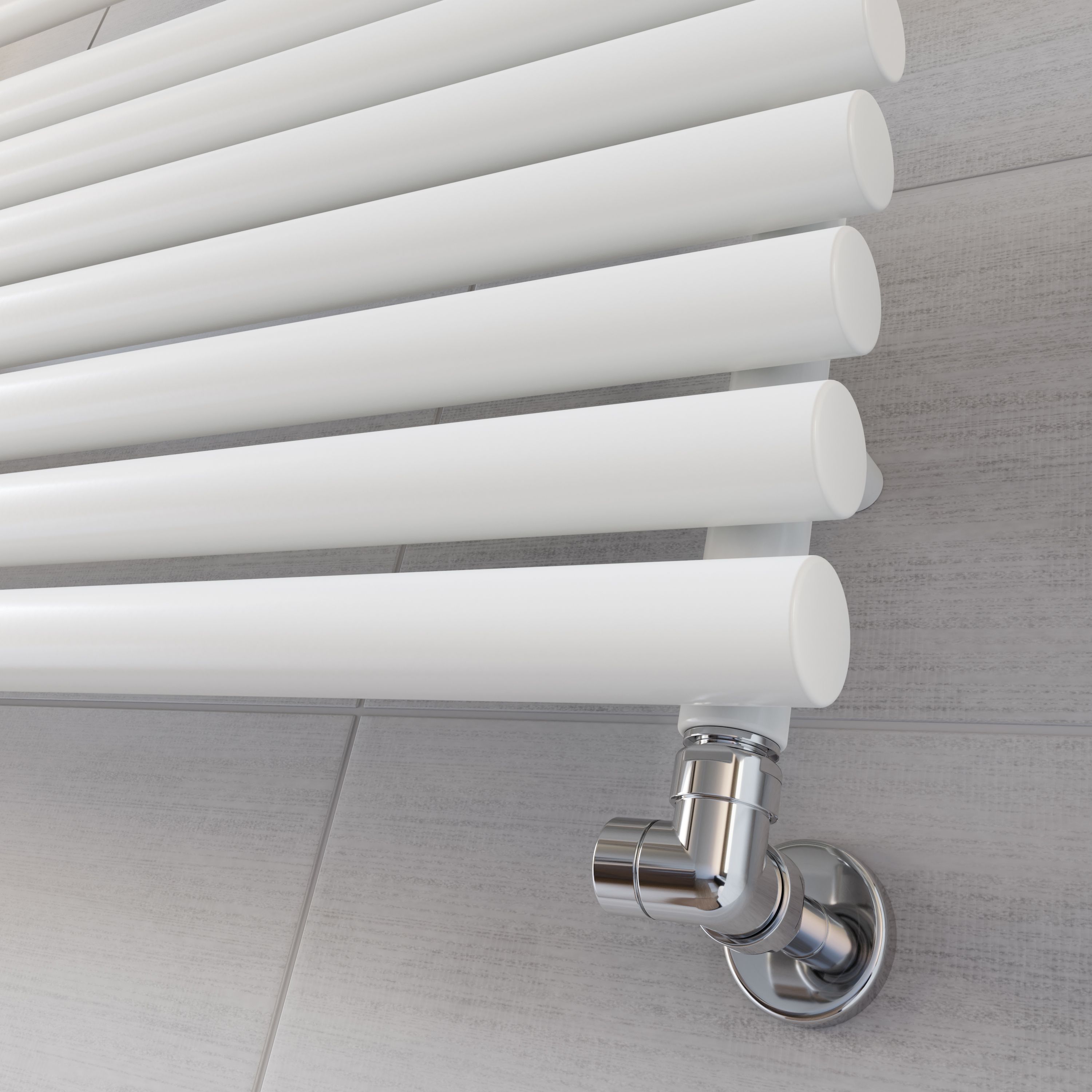 Terma Rolo White Electric & gas Towel warmer (W)900mm x (H)590mm