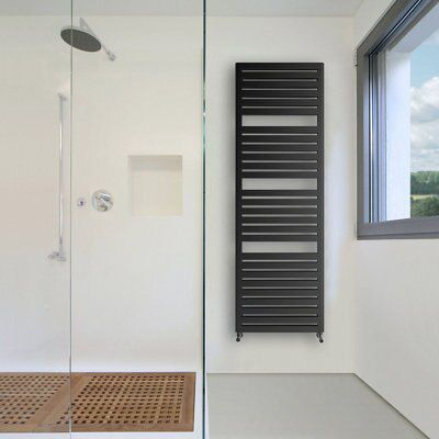 Terma Salisbury Metallic black Towel warmer (W)540mm x (H)1635mm