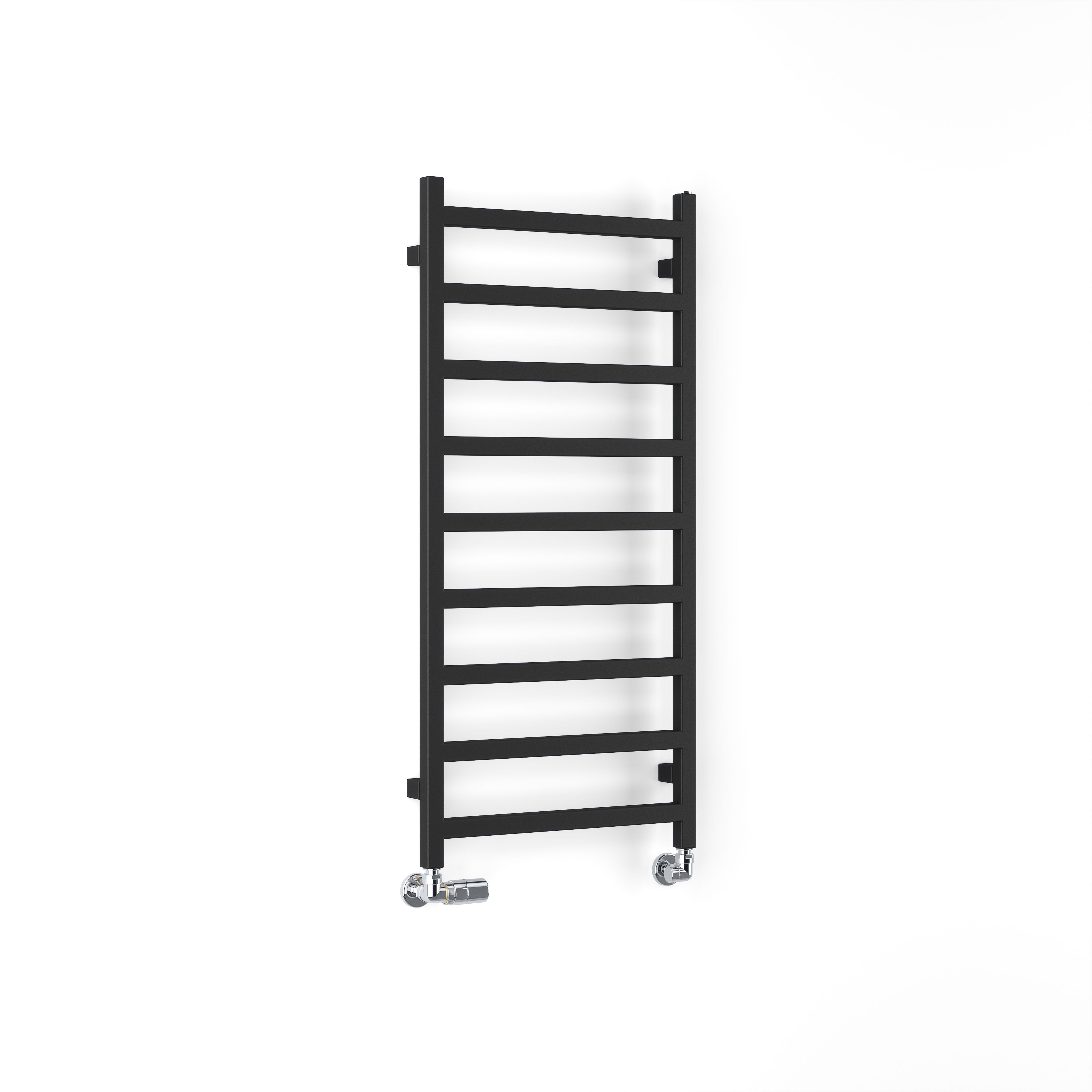 Terma Simple Black Electric & gas Flat Towel warmer (W)500mm x (H)1080mm