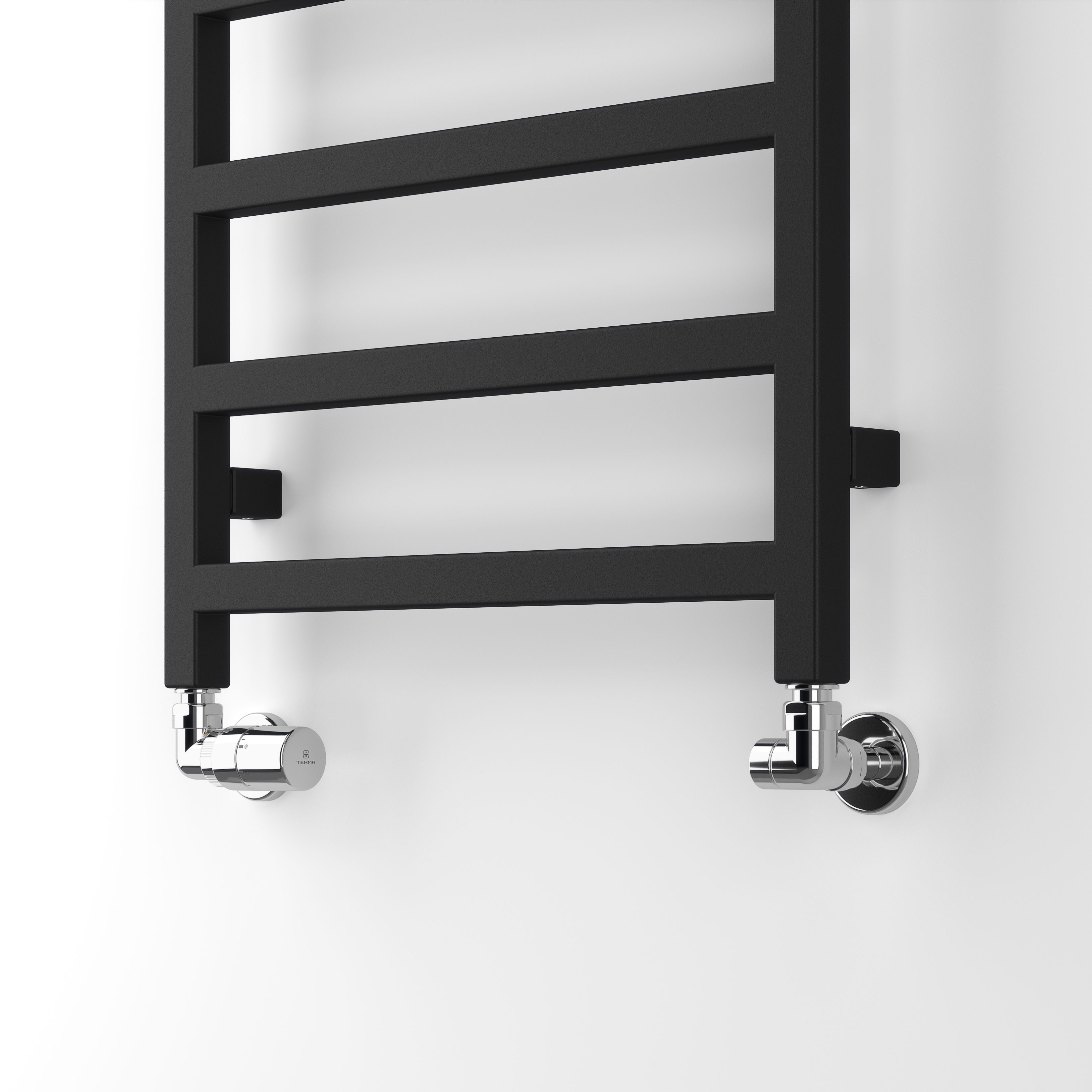 Terma Simple Black Electric & gas Flat Towel warmer (W)500mm x (H)1080mm