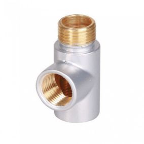 Terma T-Piece Silver Radiator valve (Dia)15mm x ½"