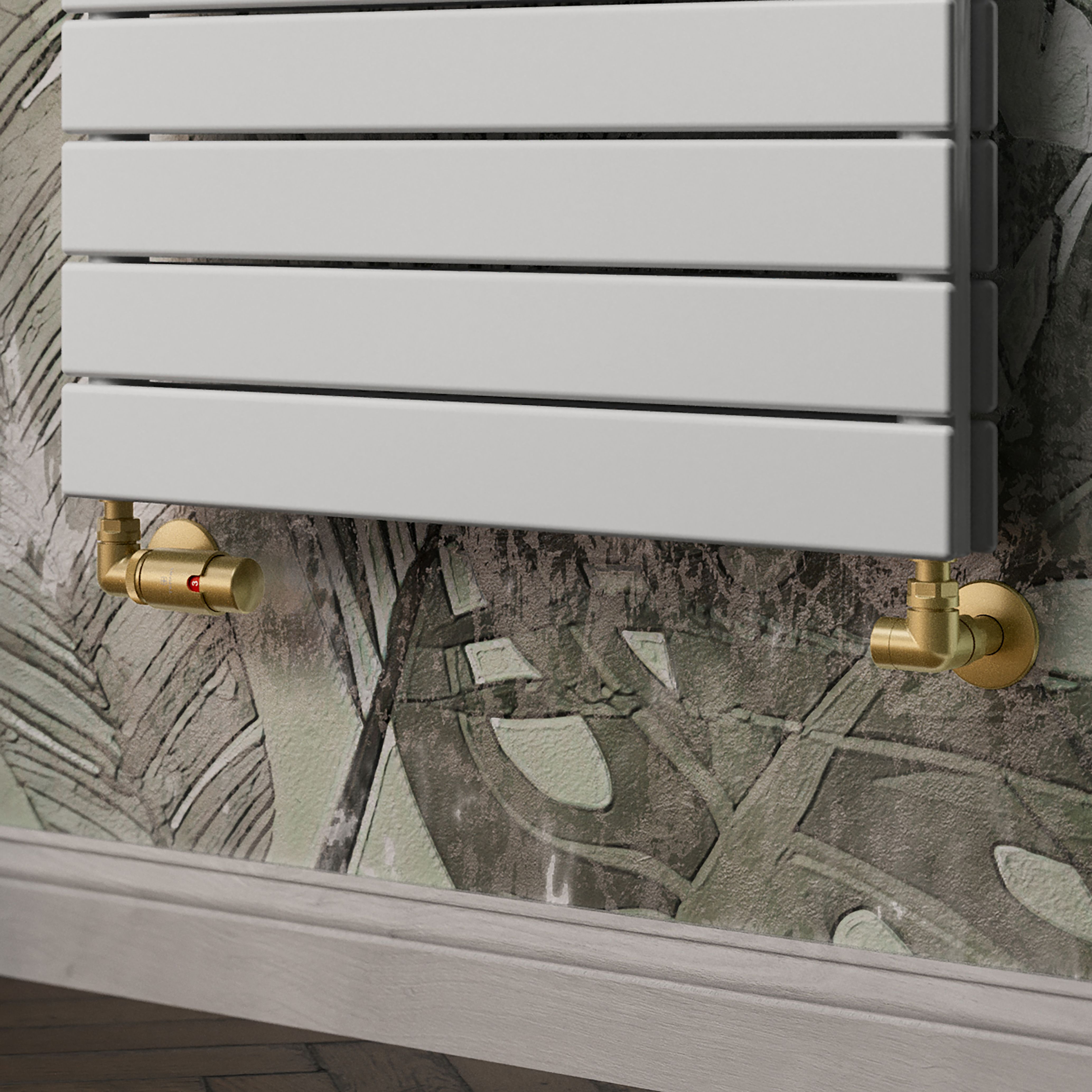 Terma Vision Brass Left sided Corner Radiator valve & lockshield (Dia ...