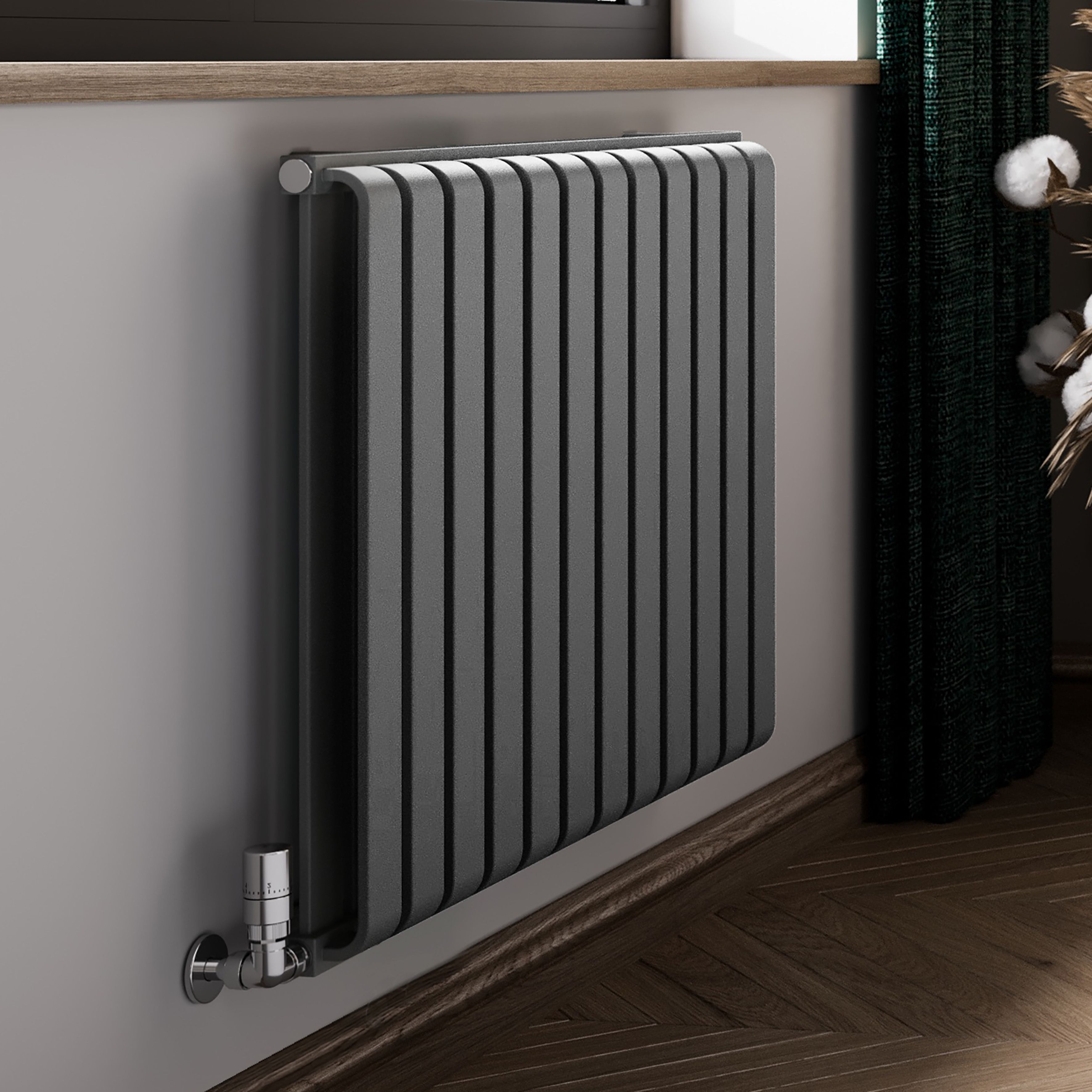 Terma Warp Room Salt n Pepper Hydronic Horizontal Designer 2960BTU ...