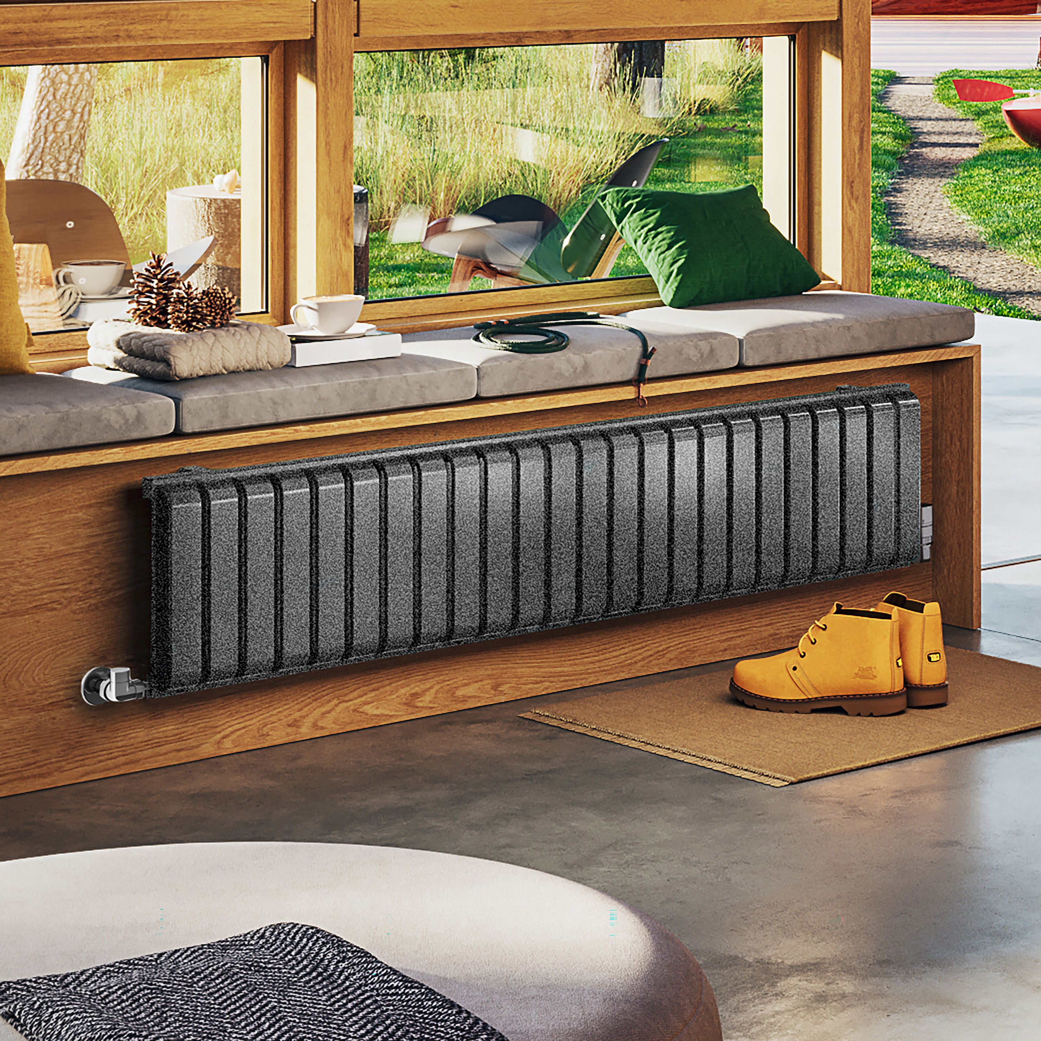 Terma Warp Room Salt n Pepper Hydronic Horizontal Designer 3317BTU ...