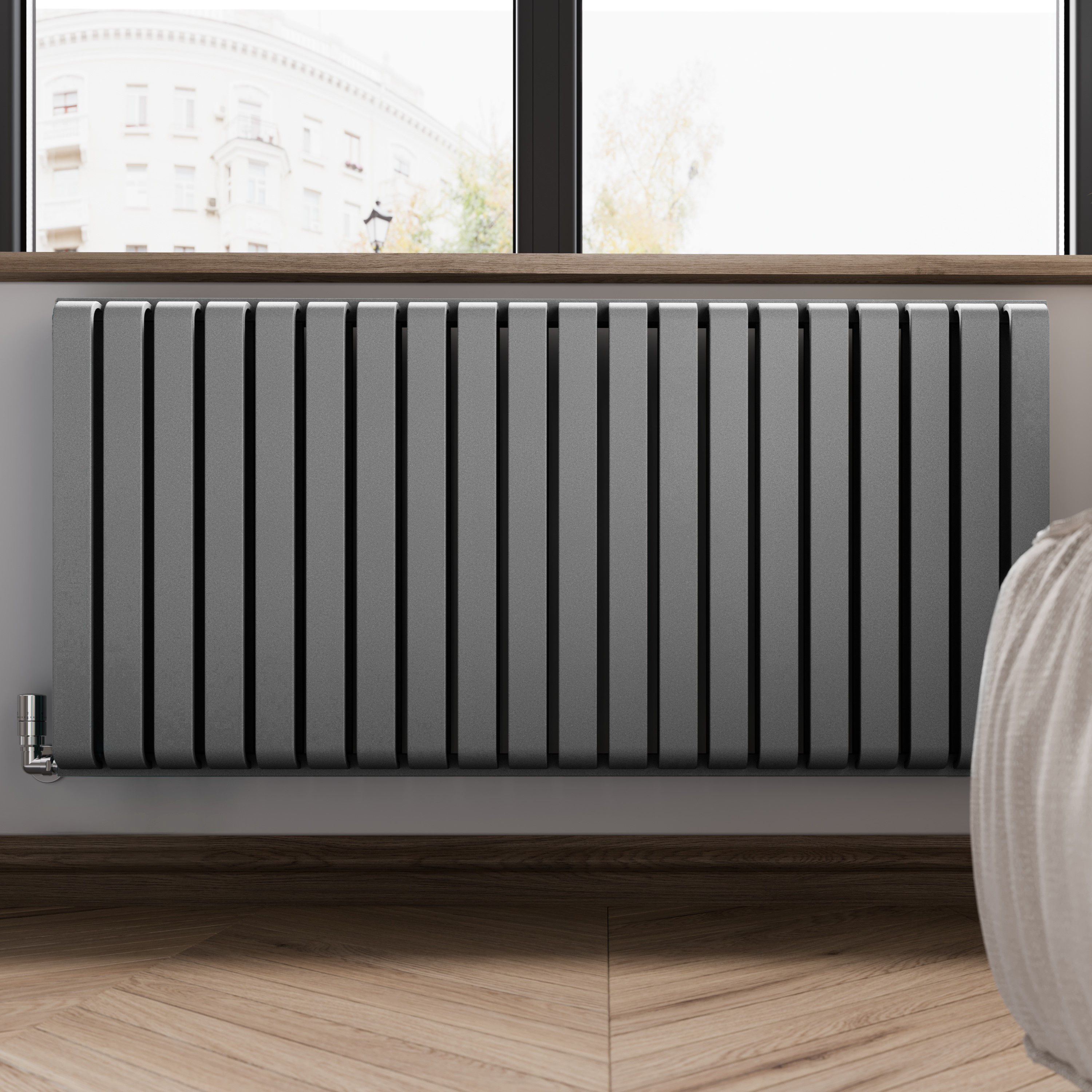 Terma Warp Room Salt n Pepper Hydronic Horizontal Designer 4931BTU Radiator, (W)1305mm x (H)630mm