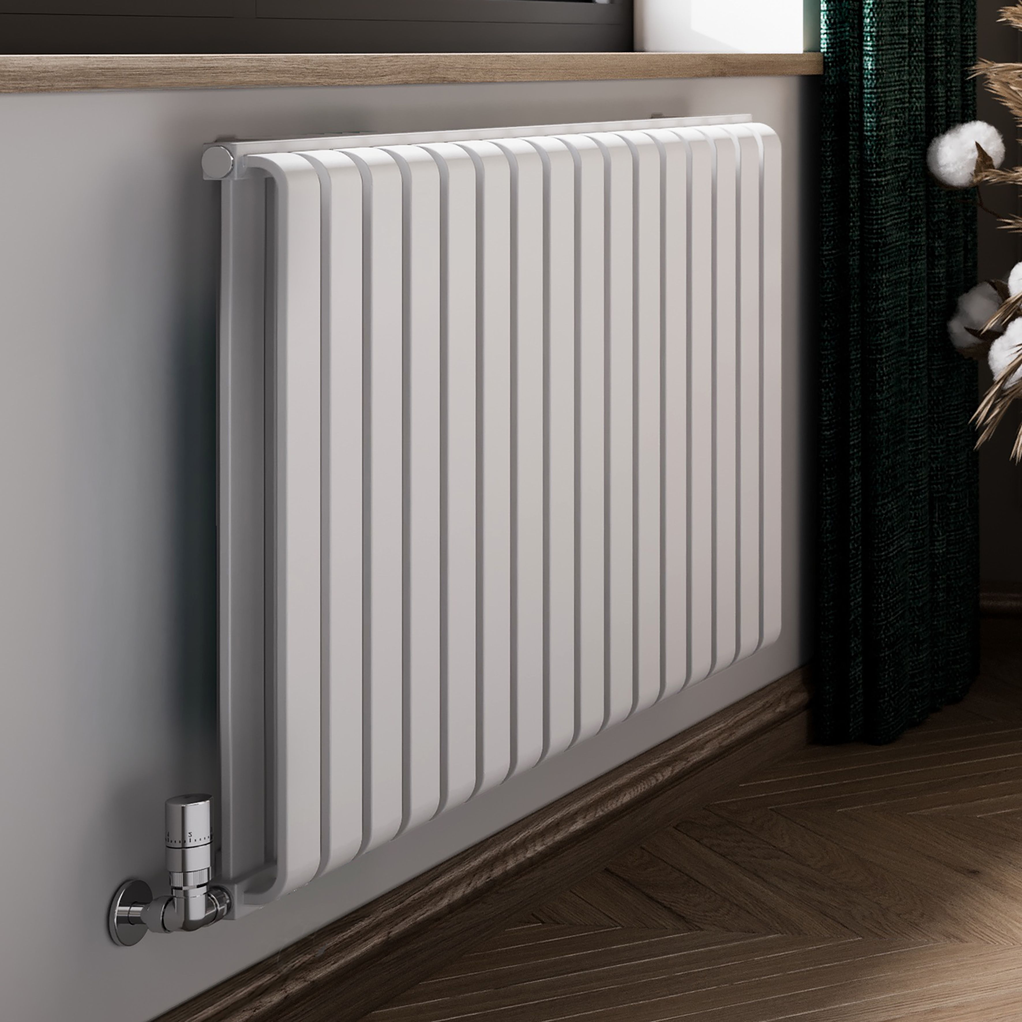 Terma Warp Room Soft White Hydronic Horizontal Designer 3945BTU ...