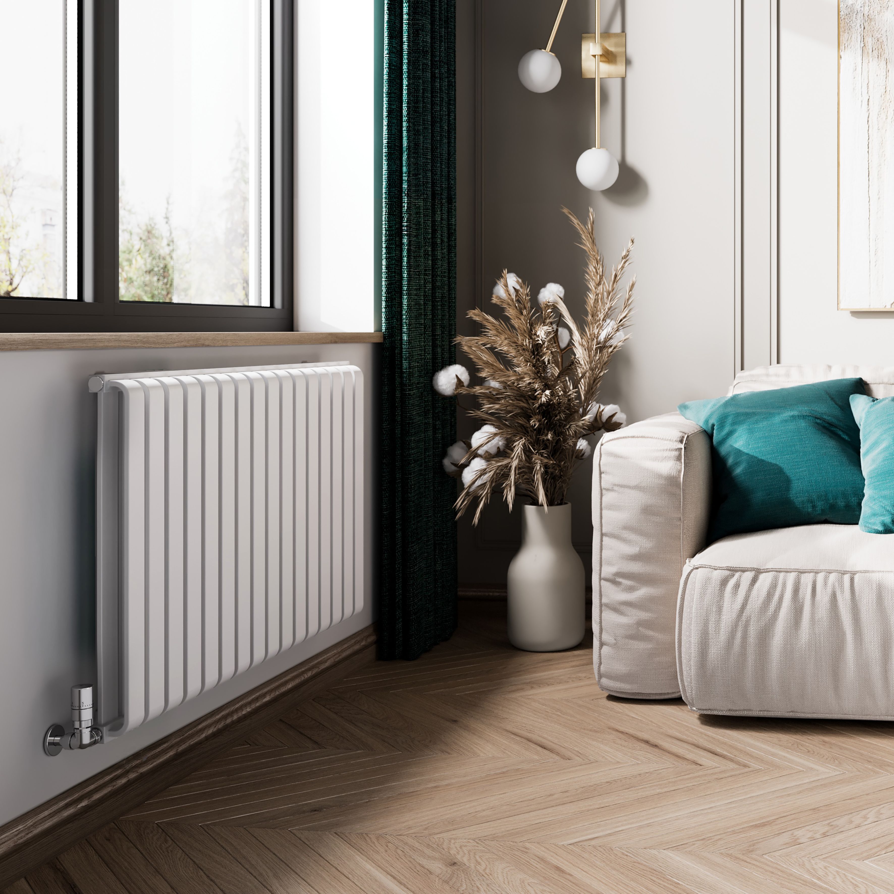 Terma Warp Room Soft White Hydronic Horizontal Designer 3945BTU ...