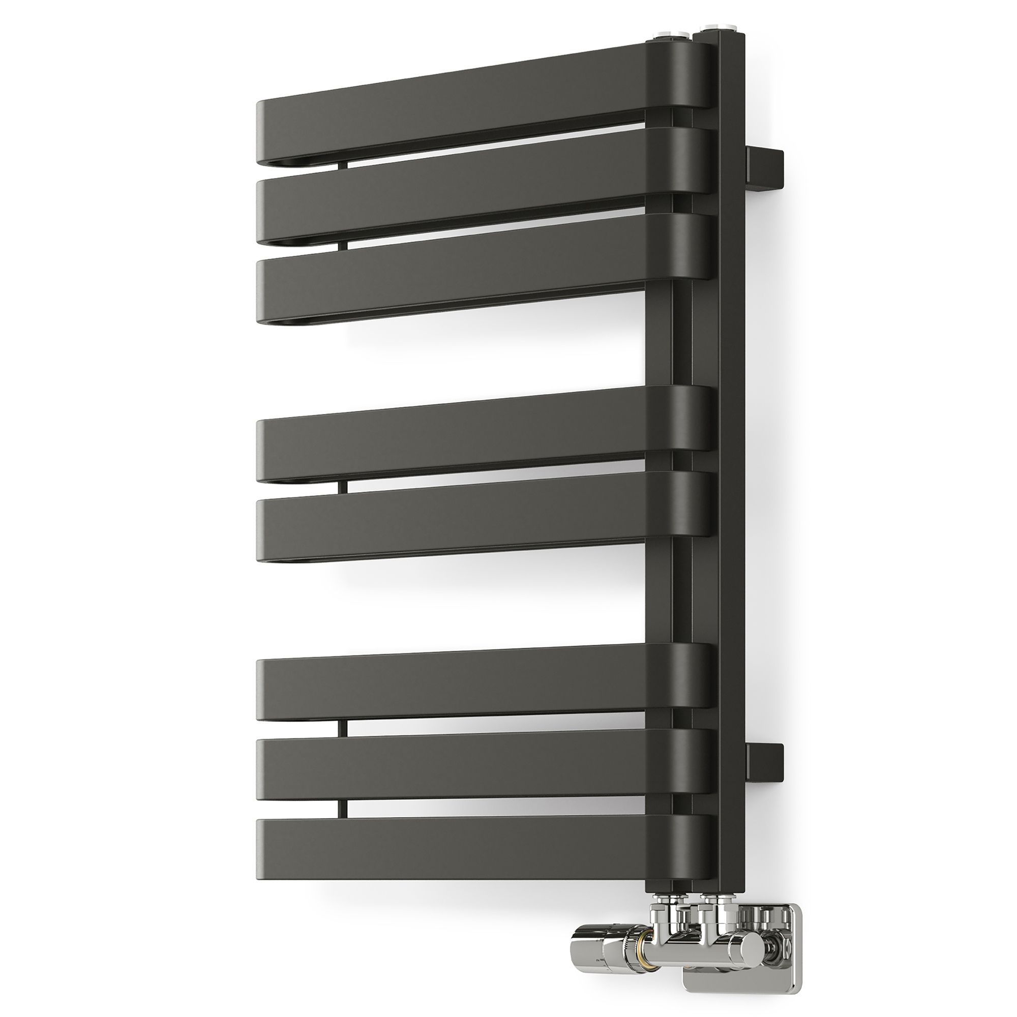 Terma Warp S Black Electric & gas Flat Towel warmer (W)500mm x (H)655mm