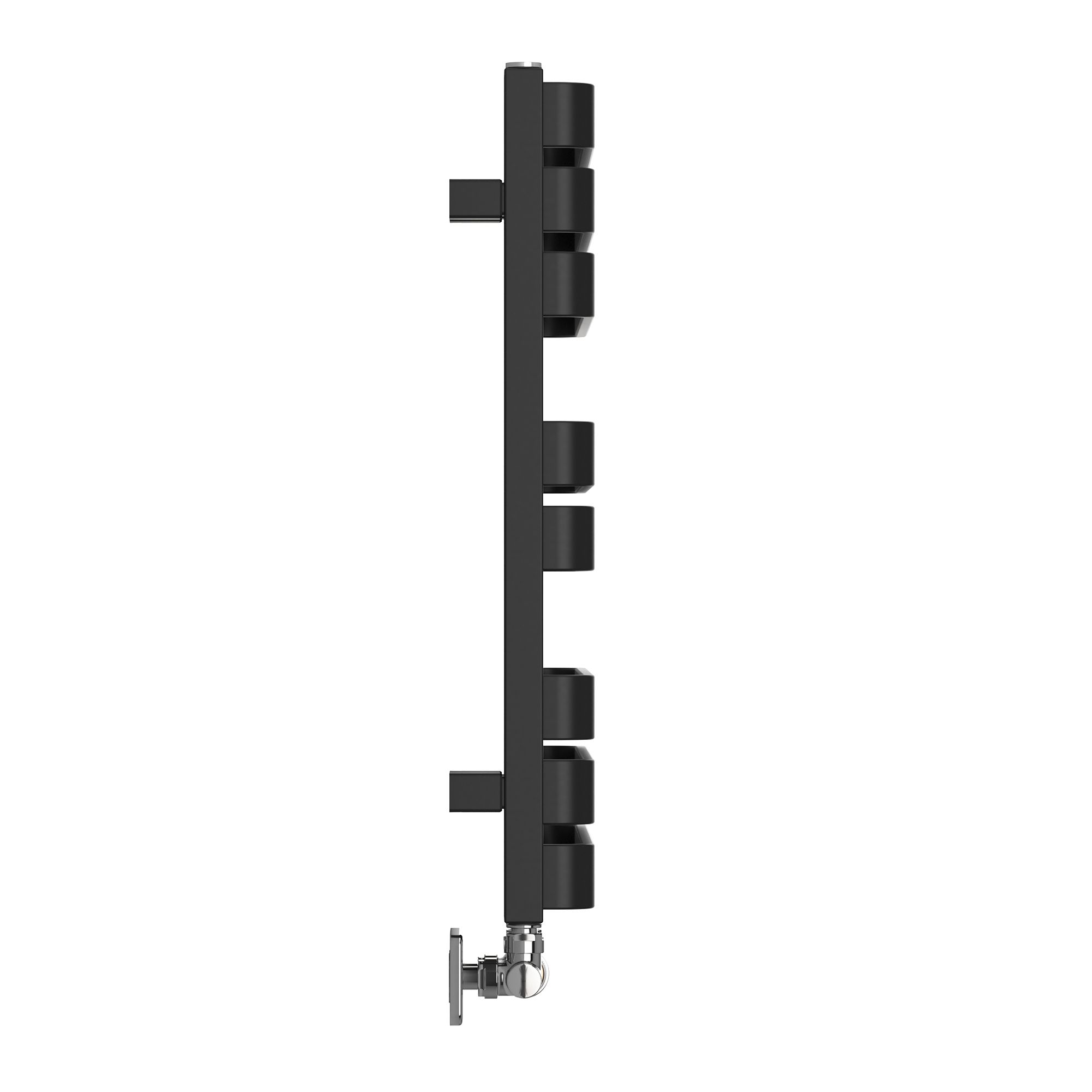 Terma Warp S Black Electric & gas Flat Towel warmer (W)500mm x (H)655mm