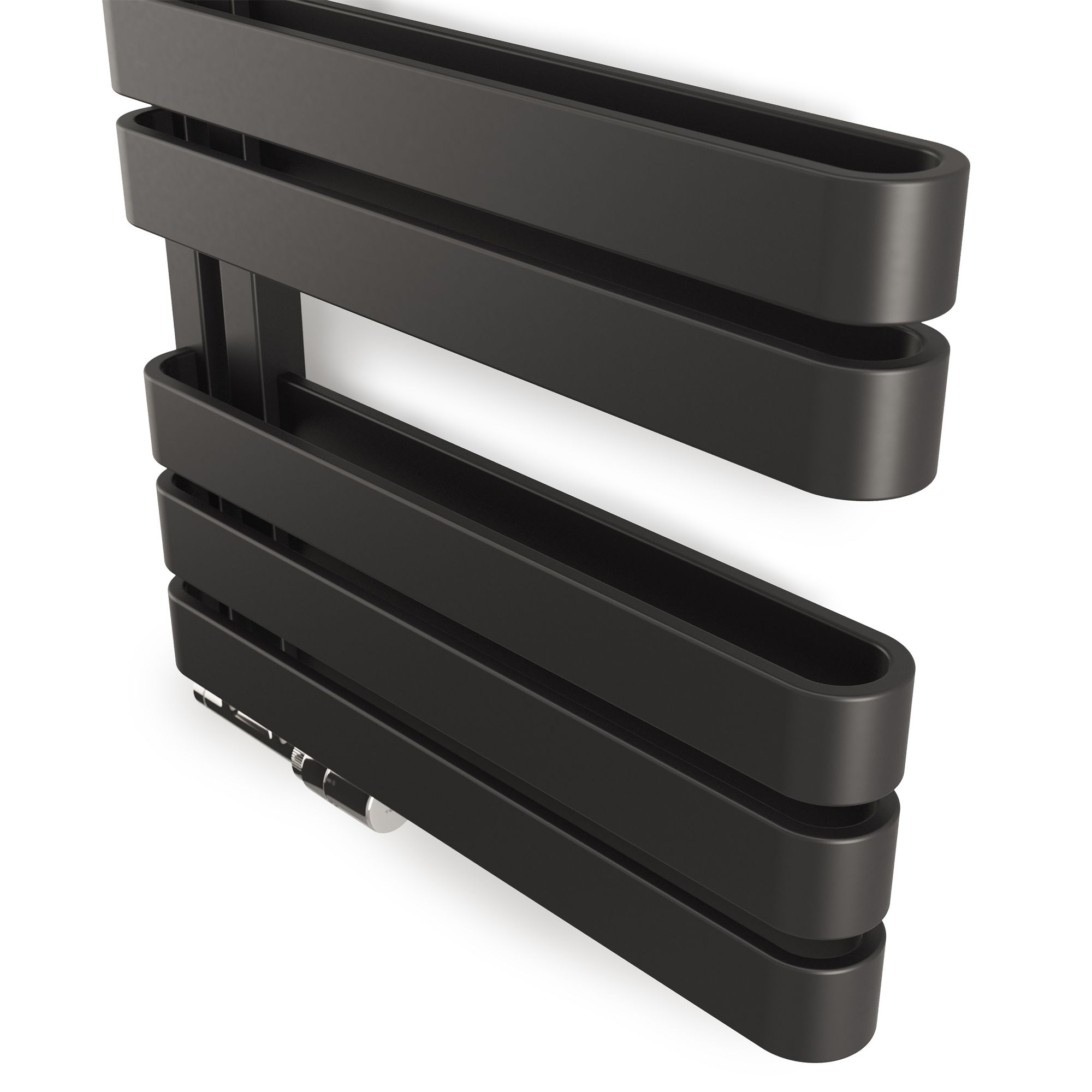 Terma Warp S Black Electric & gas Flat Towel warmer (W)500mm x (H)655mm