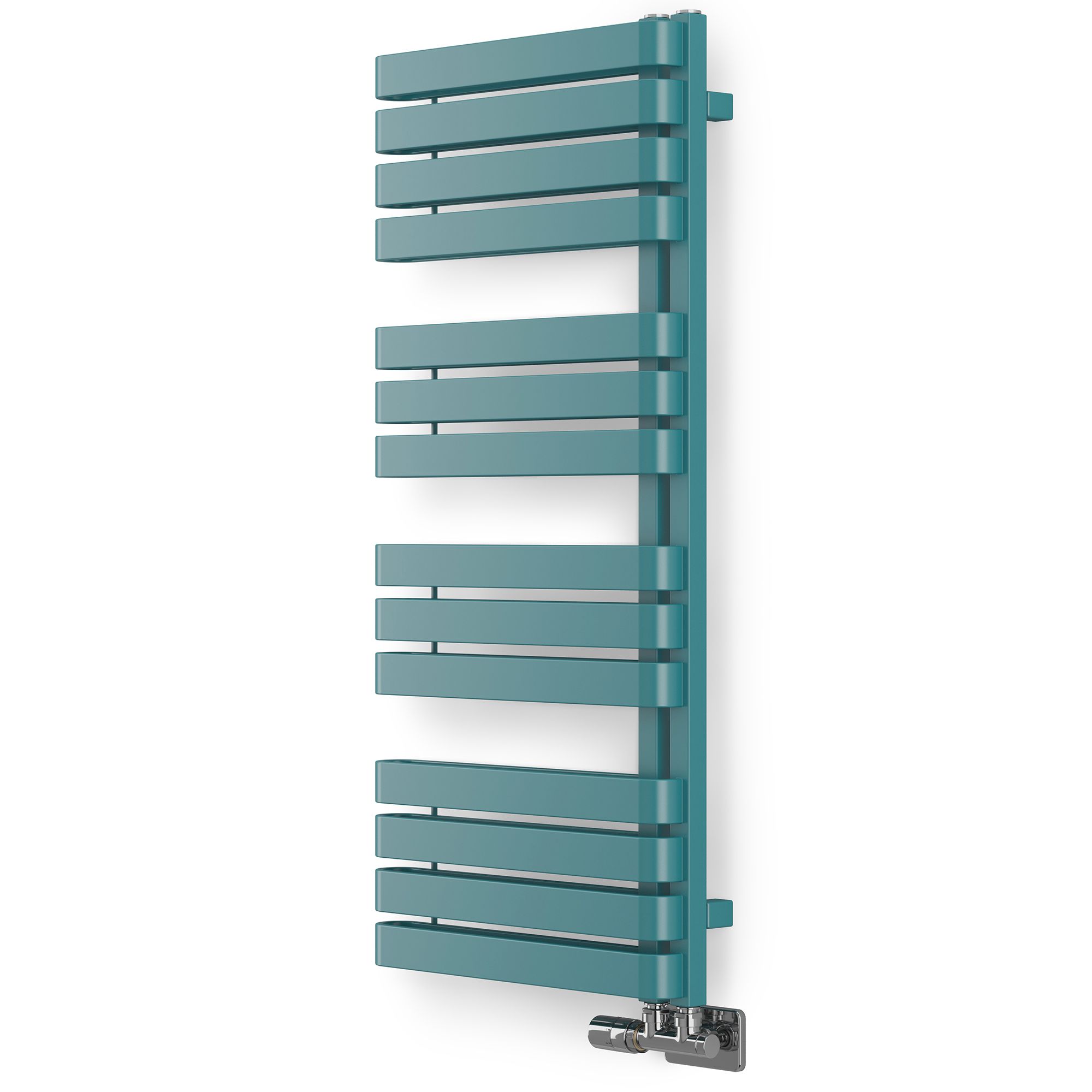 Terma Warp S T-Rail Teal Flat Towel warmer (W)500mm x (H)1110mm