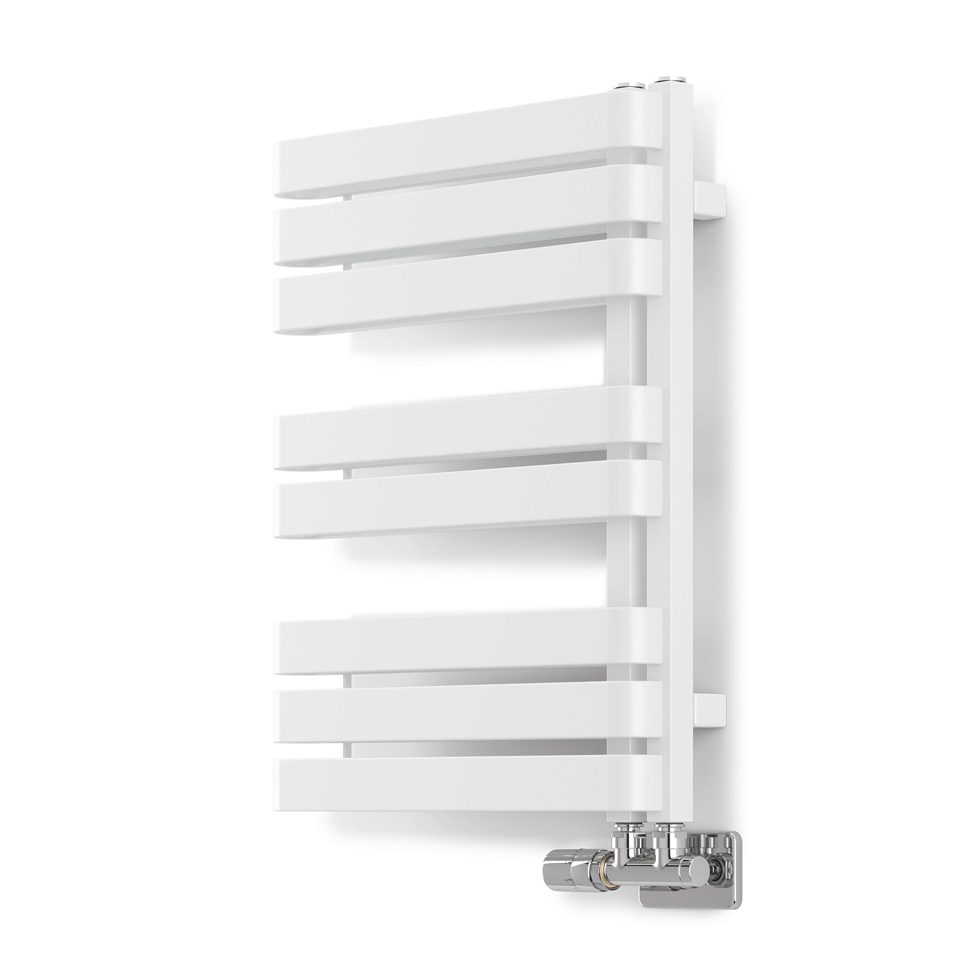 Terma Warp S T-Rail White Flat Towel warmer (W)500mm x (H)655mm