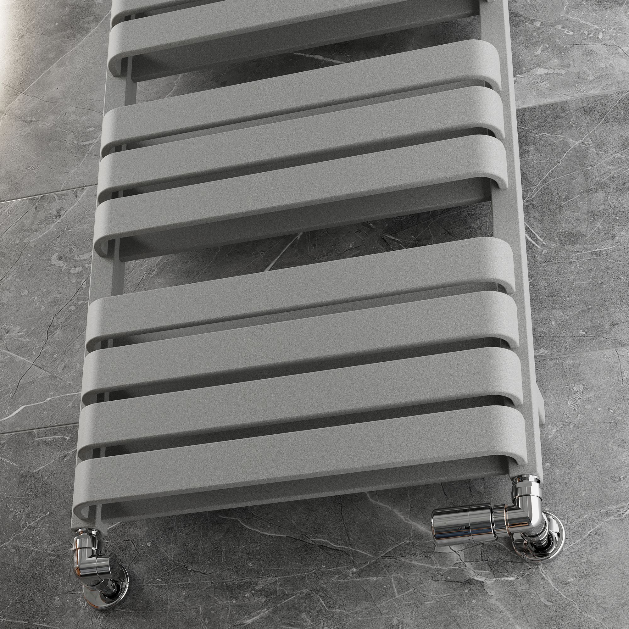 Terma Warp T Bold Grey Electric & gas Flat Towel warmer (W)500mm x (H)1110mm