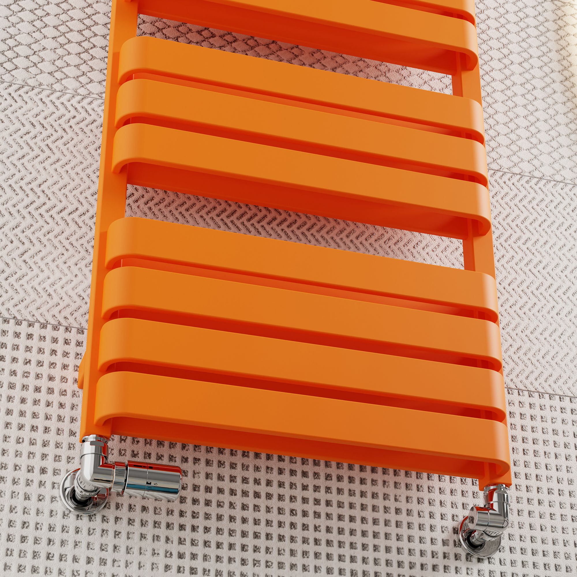 Terma Warp T Bold Orange Electric & gas Flat Towel warmer (W)500mm x (H)1110mm