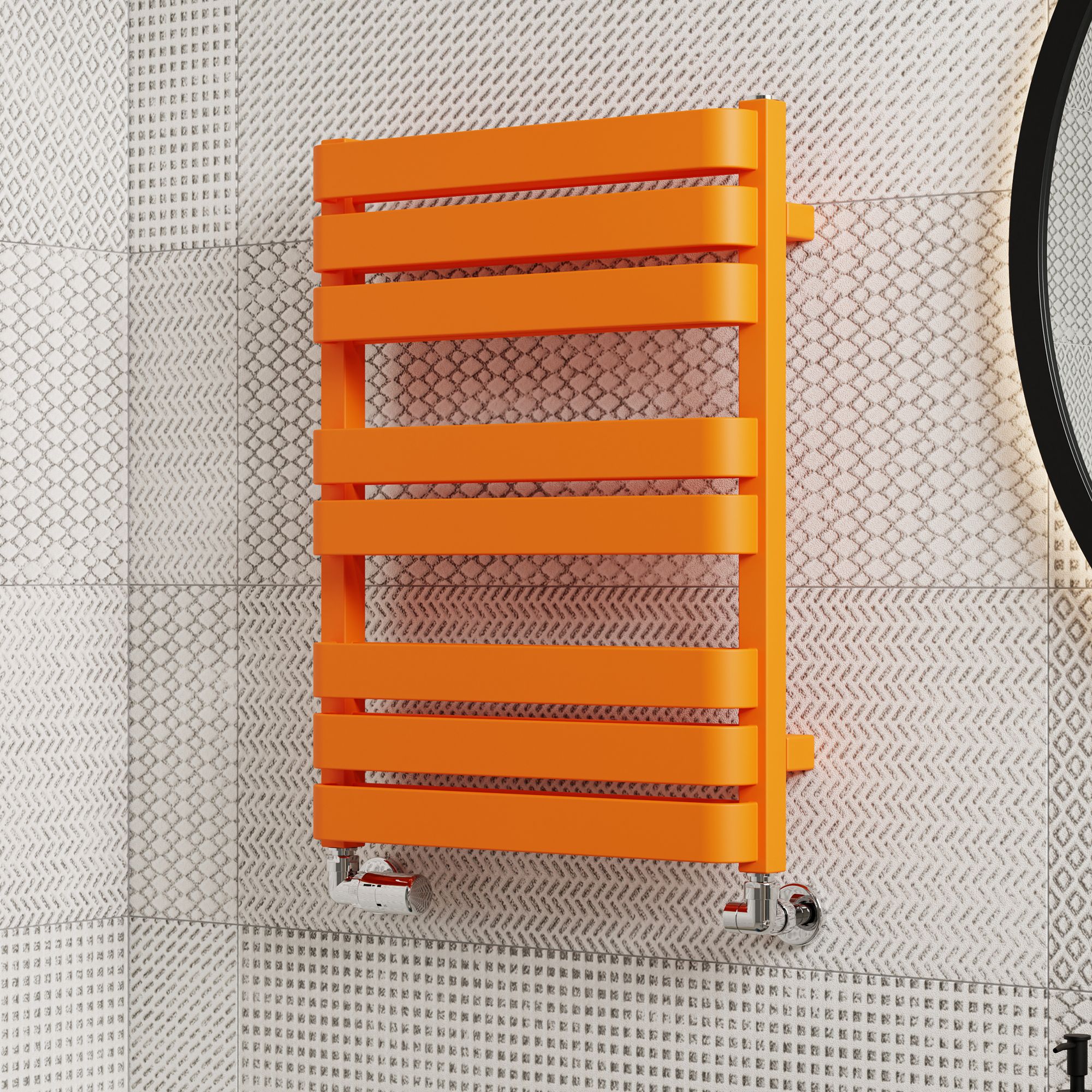 Terma Warp T Bold Orange Gas Flat Towel warmer (W)500mm x (H)655mm