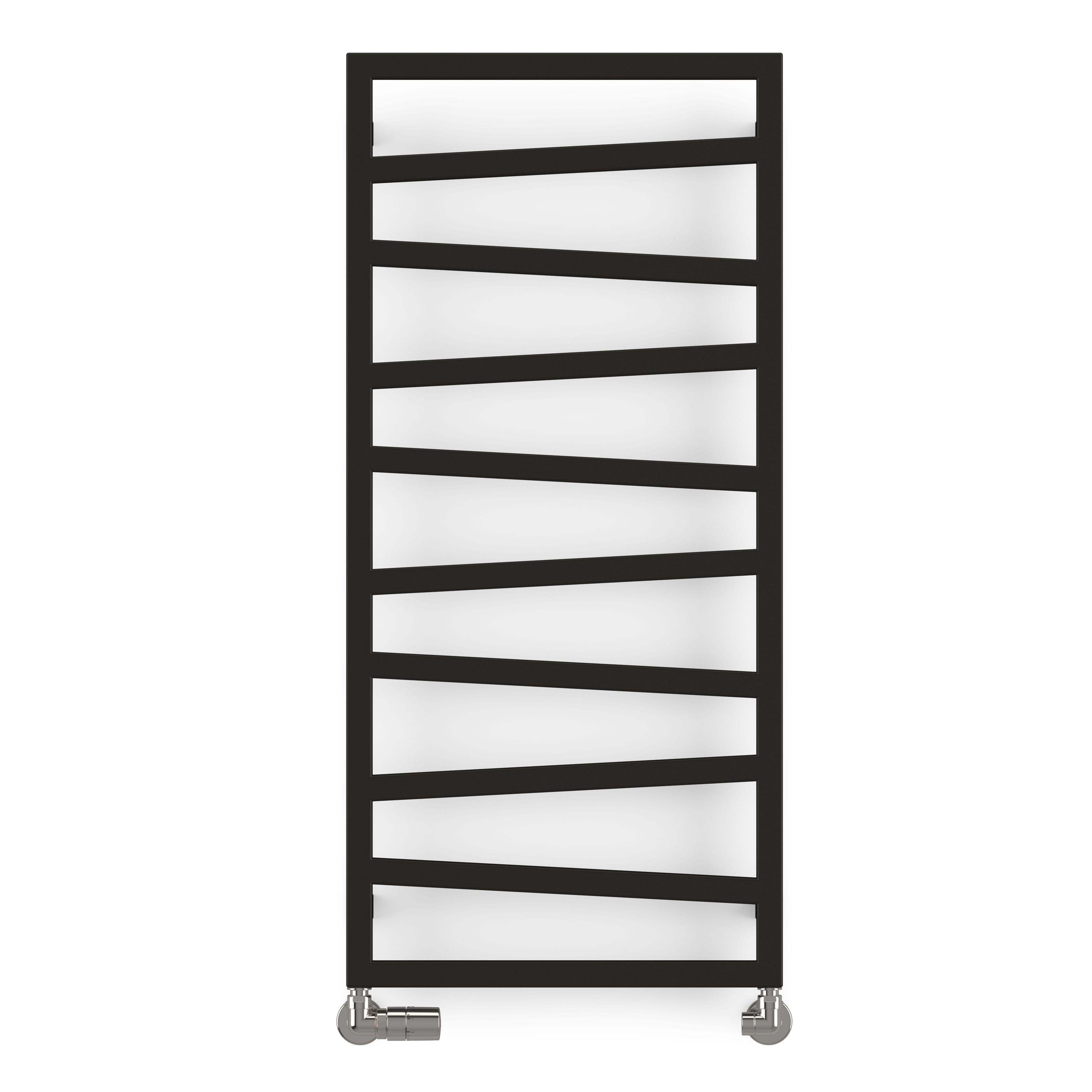 Terma Zig-Zag Black Flat Towel warmer (W)500mm x (H)1070mm