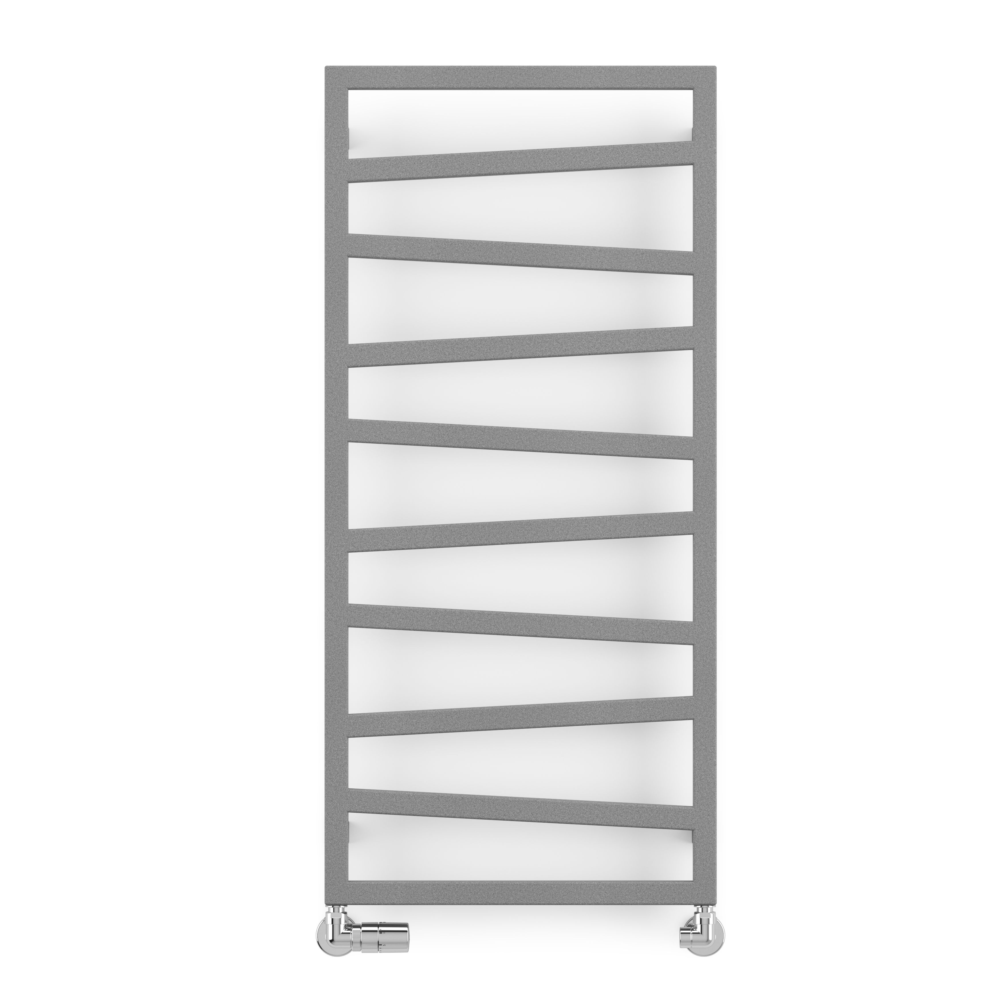 Terma Zig-Zag Grey Flat Towel warmer (W)500mm x (H)1070mm