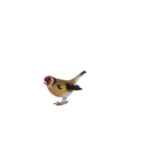 Terrastyle Brown, Red, Yellow Resin Goldfinch Garden ornament (H)10.7cm