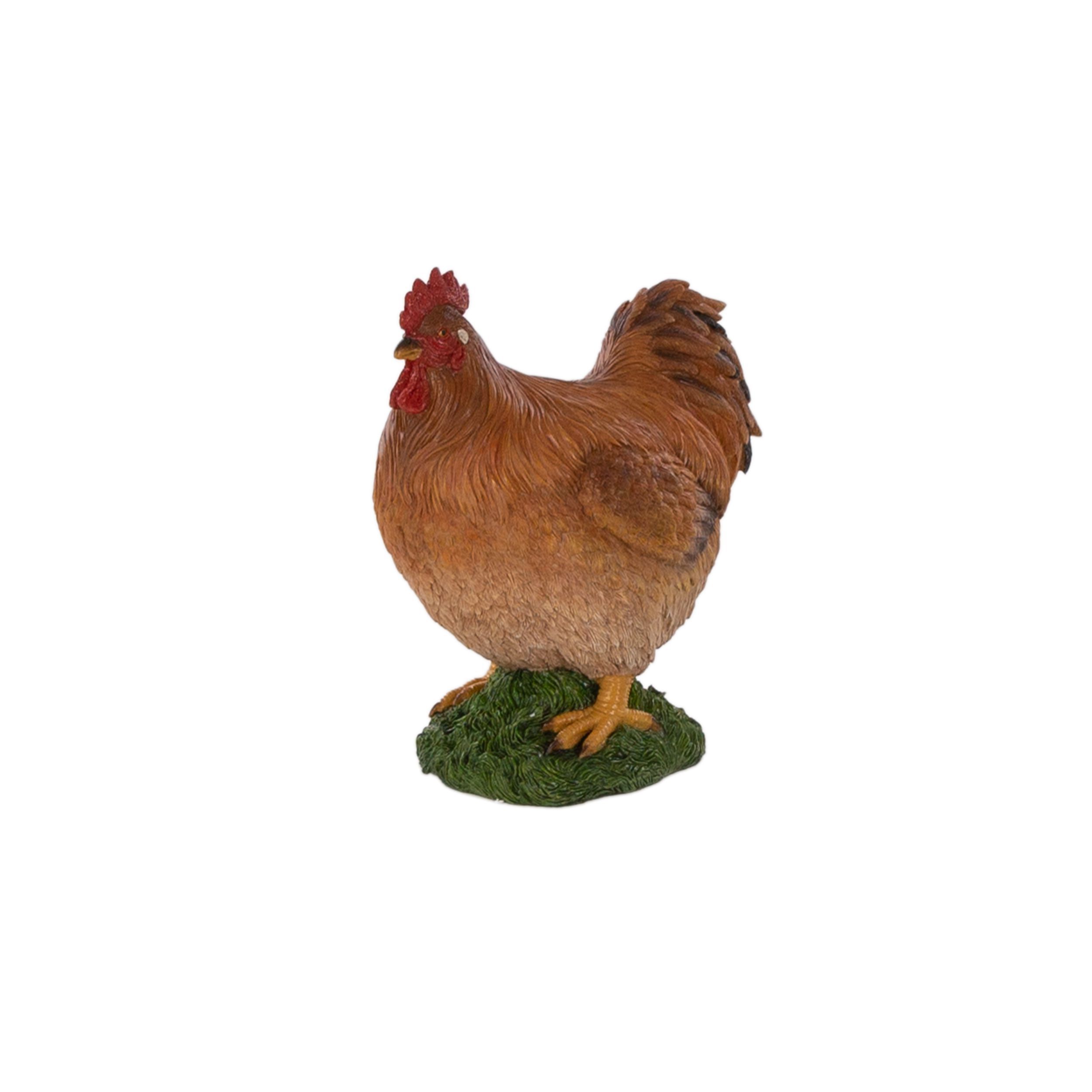 Terrastyle Brown, White Resin Hen Garden ornament (H)27.5cm