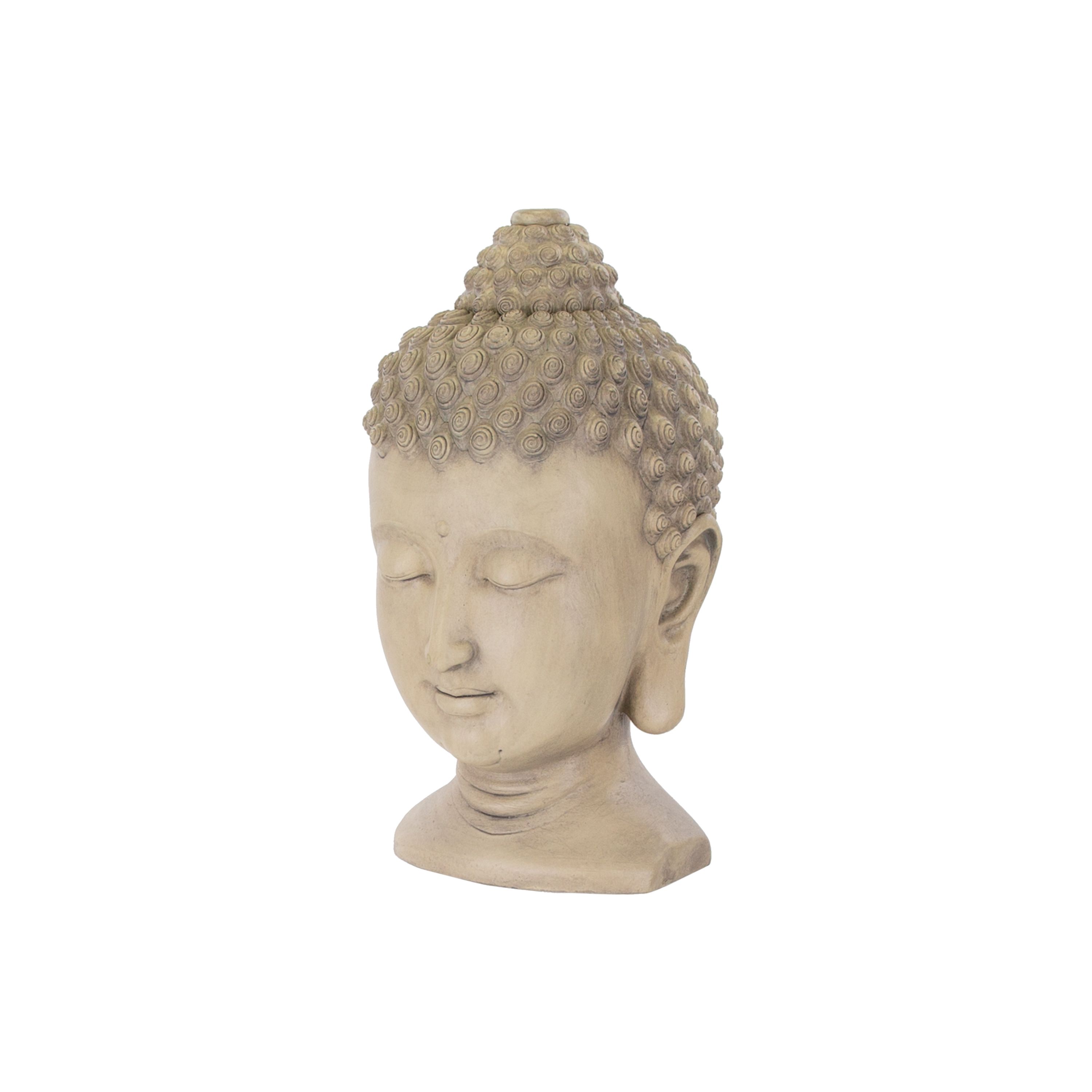 Terrastyle Cream Buddha head Garden ornament (H)46cm DIY at B&Q