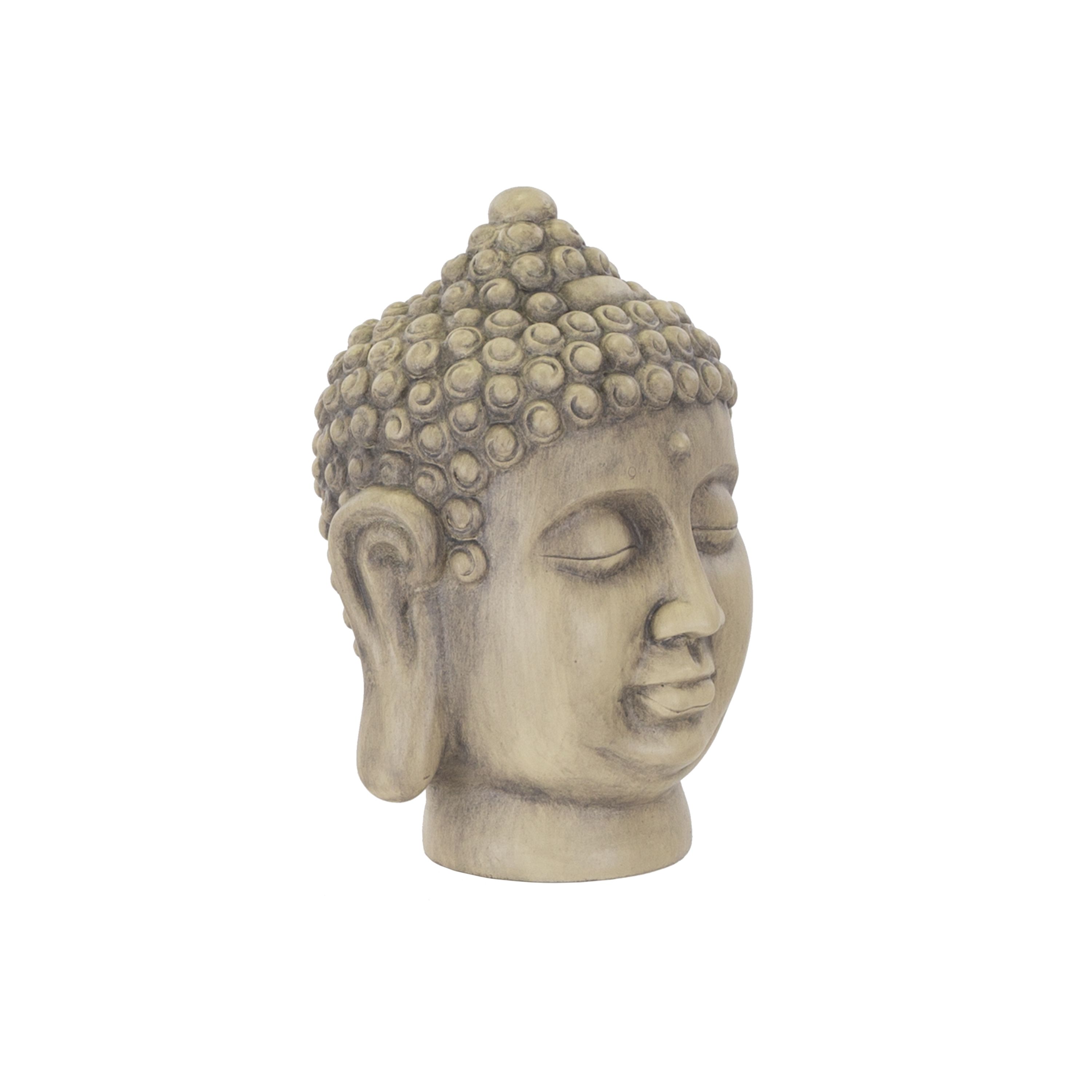 Terrastyle Cream Stone effect Buddha head Garden ornament (H)26cm (W)18cm
