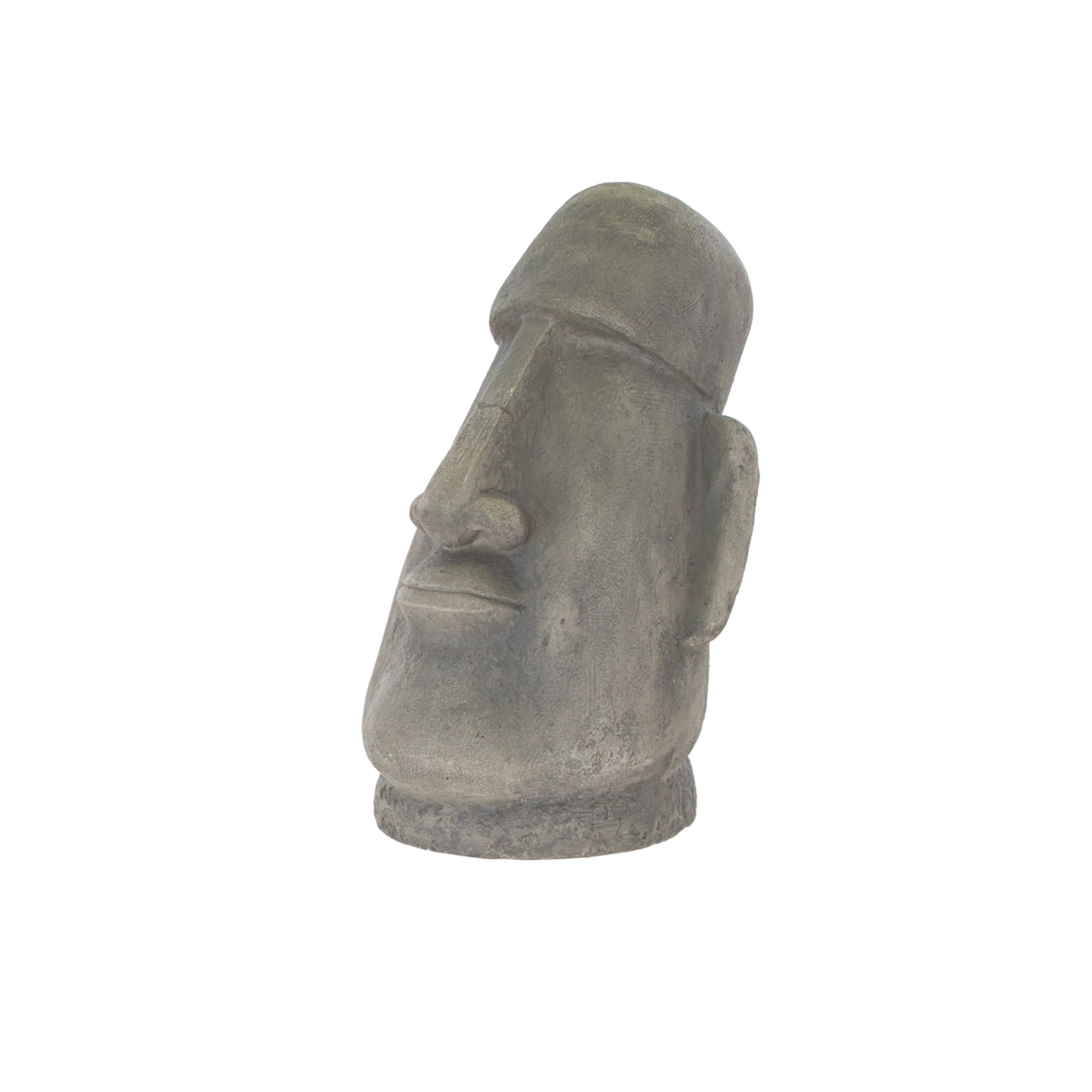 Terrastyle Grey Stone effect Easter island head Garden ornament (H)41.5cm (W)25.5cm