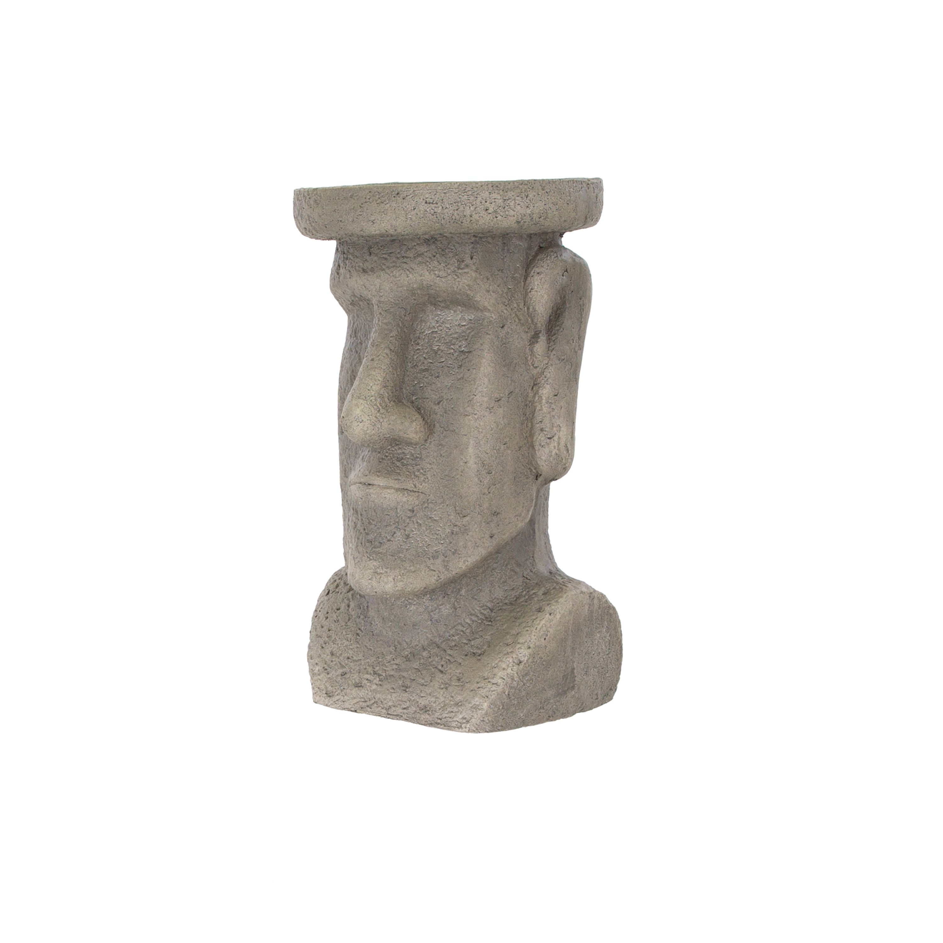 Terrastyle Grey Stone effect Easter island head Garden ornament (H)48.5cm (W)28.5cm