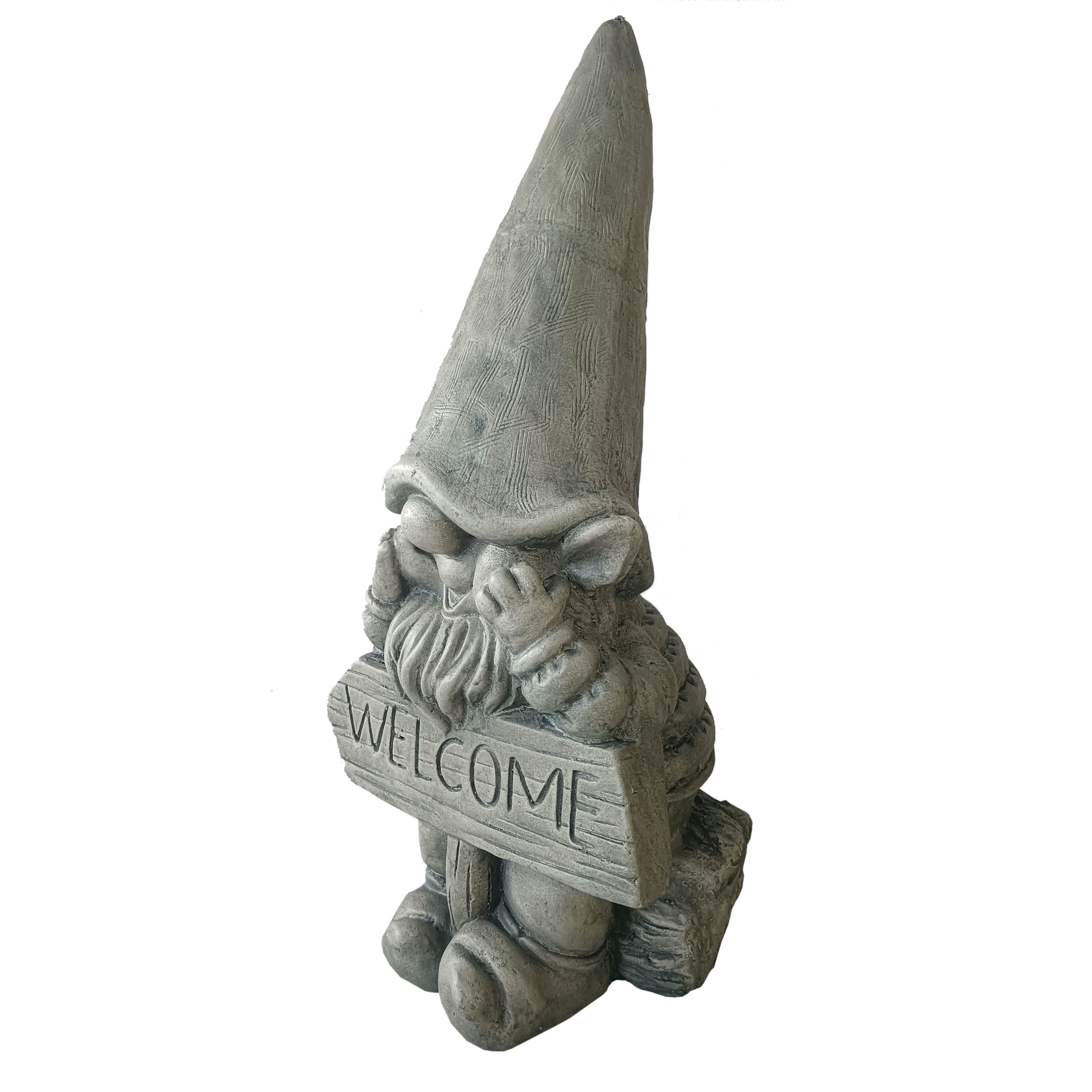 Terrastyle Grey Stone effect Gnome Garden ornament (H)47.5cm (W)21cm