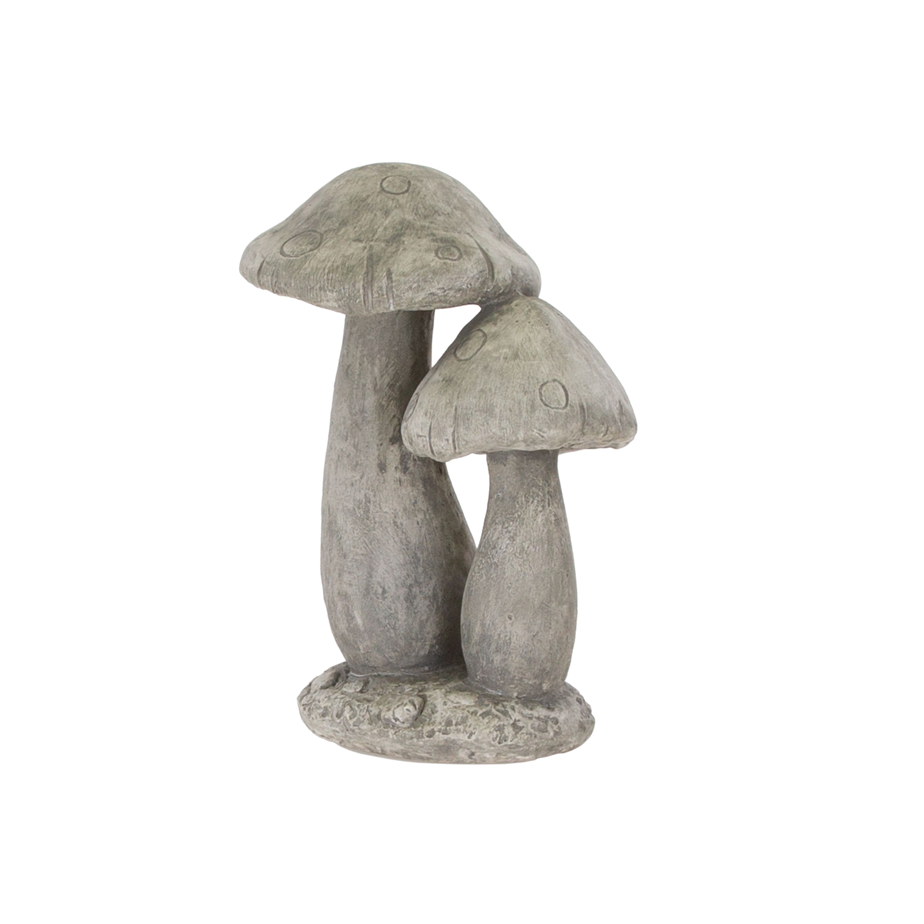 Terrastyle Grey Stone effect Resin Mushroom Garden ornament (H)37cm (W)19.5cm