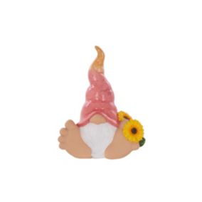 Terrastyle Pink, White, Yellow Resin Bigfoot with sunflower Garden ornament (H)28cm