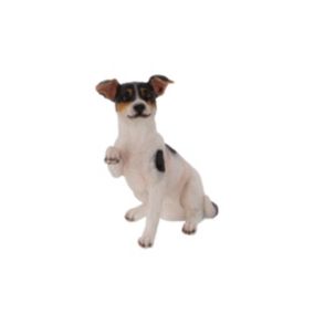 Terrastyle White, Brown Resin Terrier dog Garden ornament (H)38.8cm