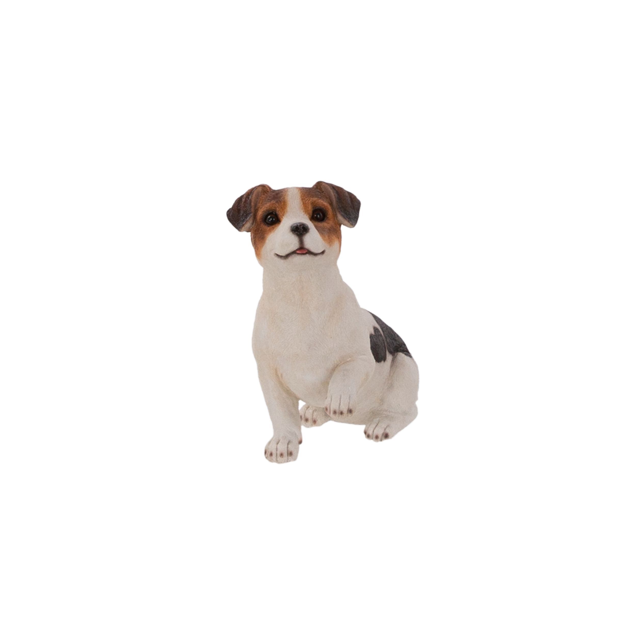 Terrastyle White, Brown Resin Terrier puppy Garden ornament (H)25.2cm ...