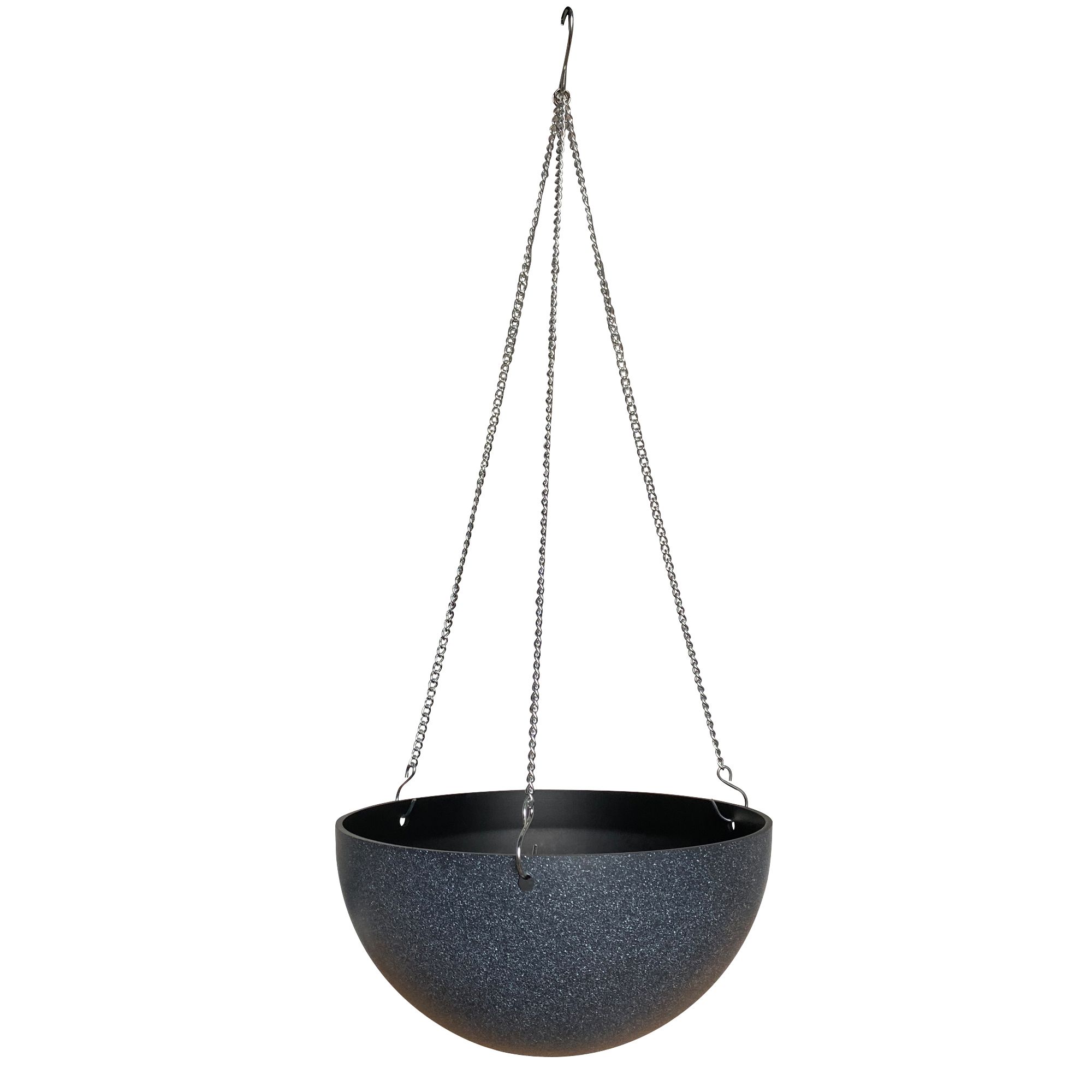 Terrazzo Grey Round Polypropylene Hanging basket, 33cm