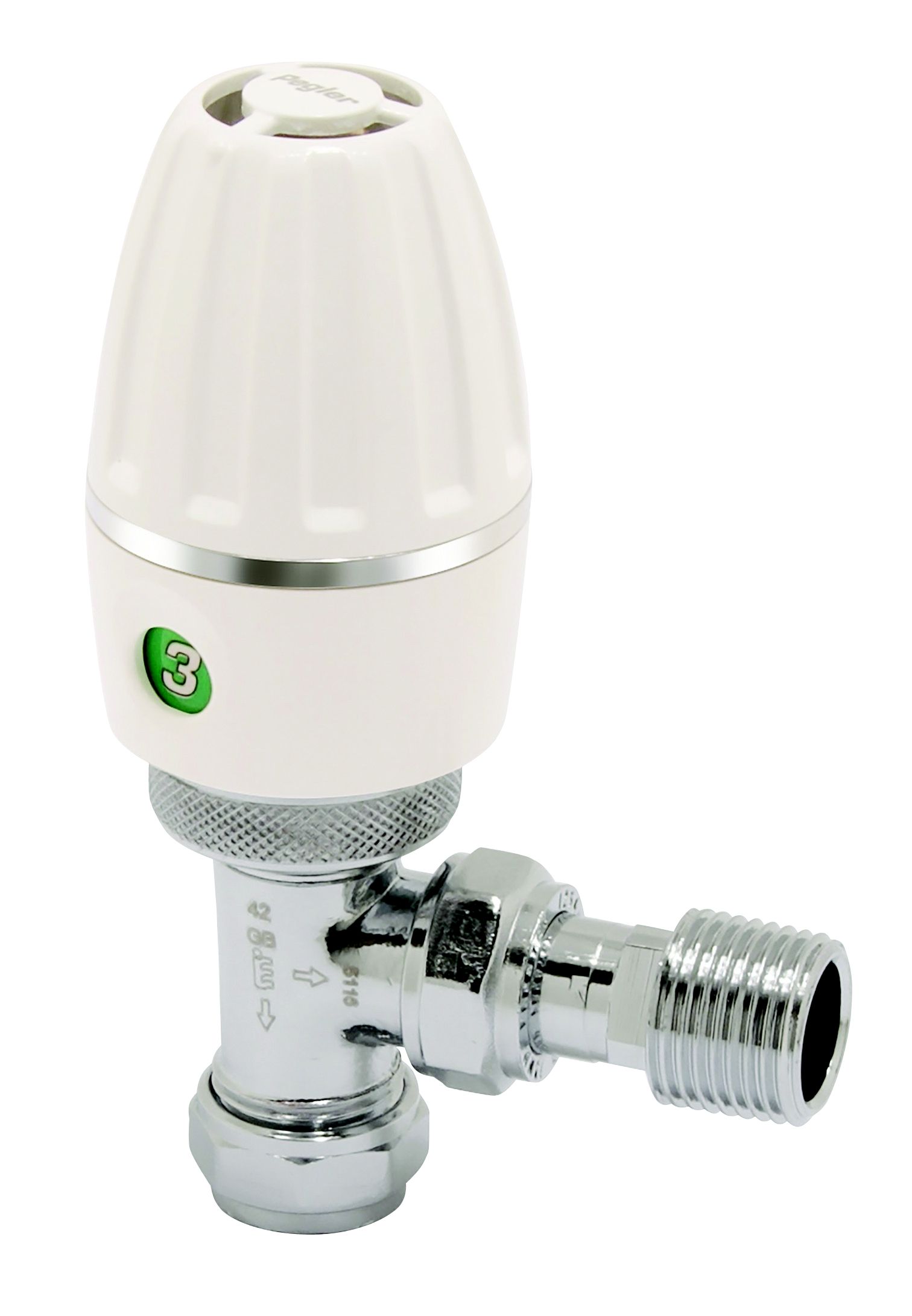 Terrier 3 White Thermostatic Radiator valve