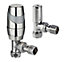 Terrier Decor 632362 Silver Chrome-plated Angled Thermostatic Radiator valve