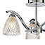 Tetbury Brushed Glass & metal Chrome effect 3 Lamp LED Ceiling light