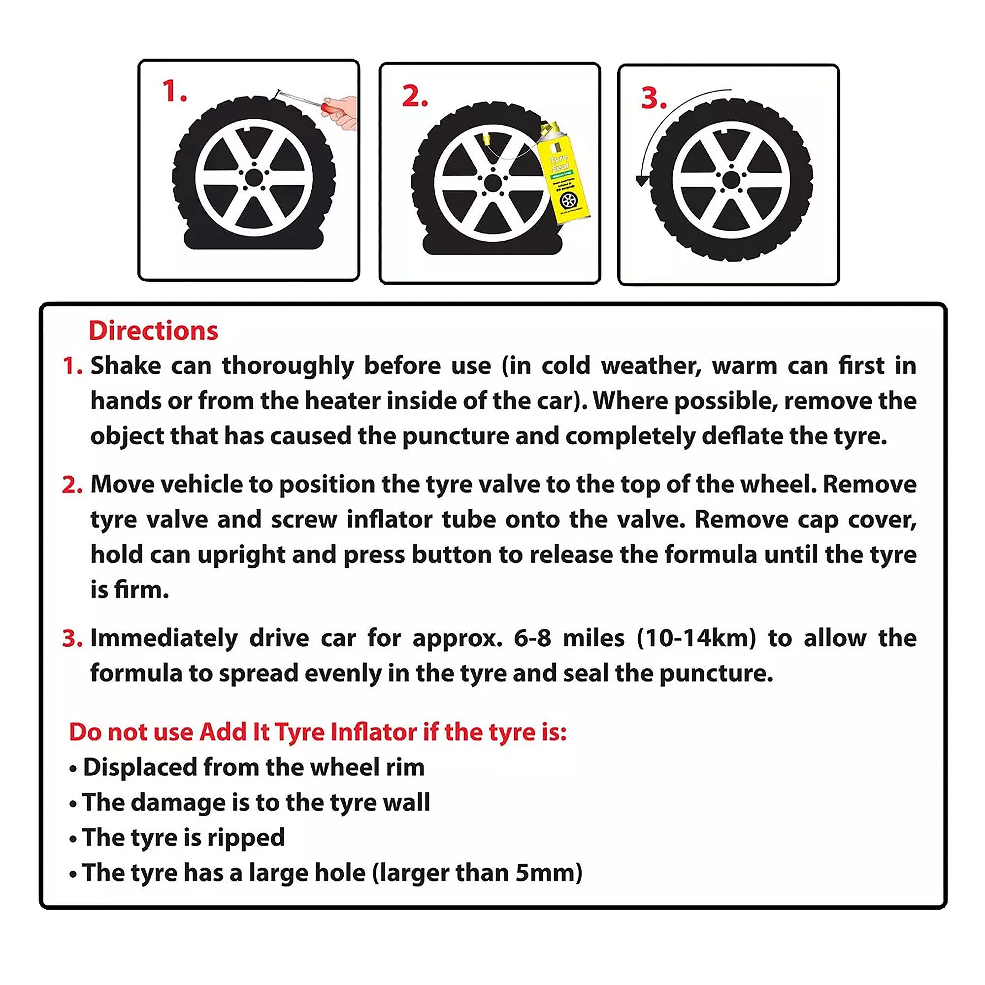 Tetrosyl Tyre inflator, 500ml Can