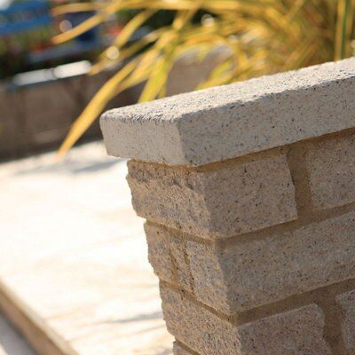 Textured Buff Coping stone, (L)580mm (W)136mm, Pack of 24