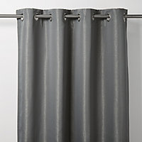 Thanja Grey Spotted Blackout Eyelet Curtain (W)167cm (L)183cm, Single