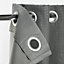 Thanja Grey Spotted Blackout Eyelet Curtain (W)167cm (L)228cm, Single