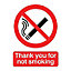Thank you for not smoking Self-adhesive labels, (H)200mm (W)150mm