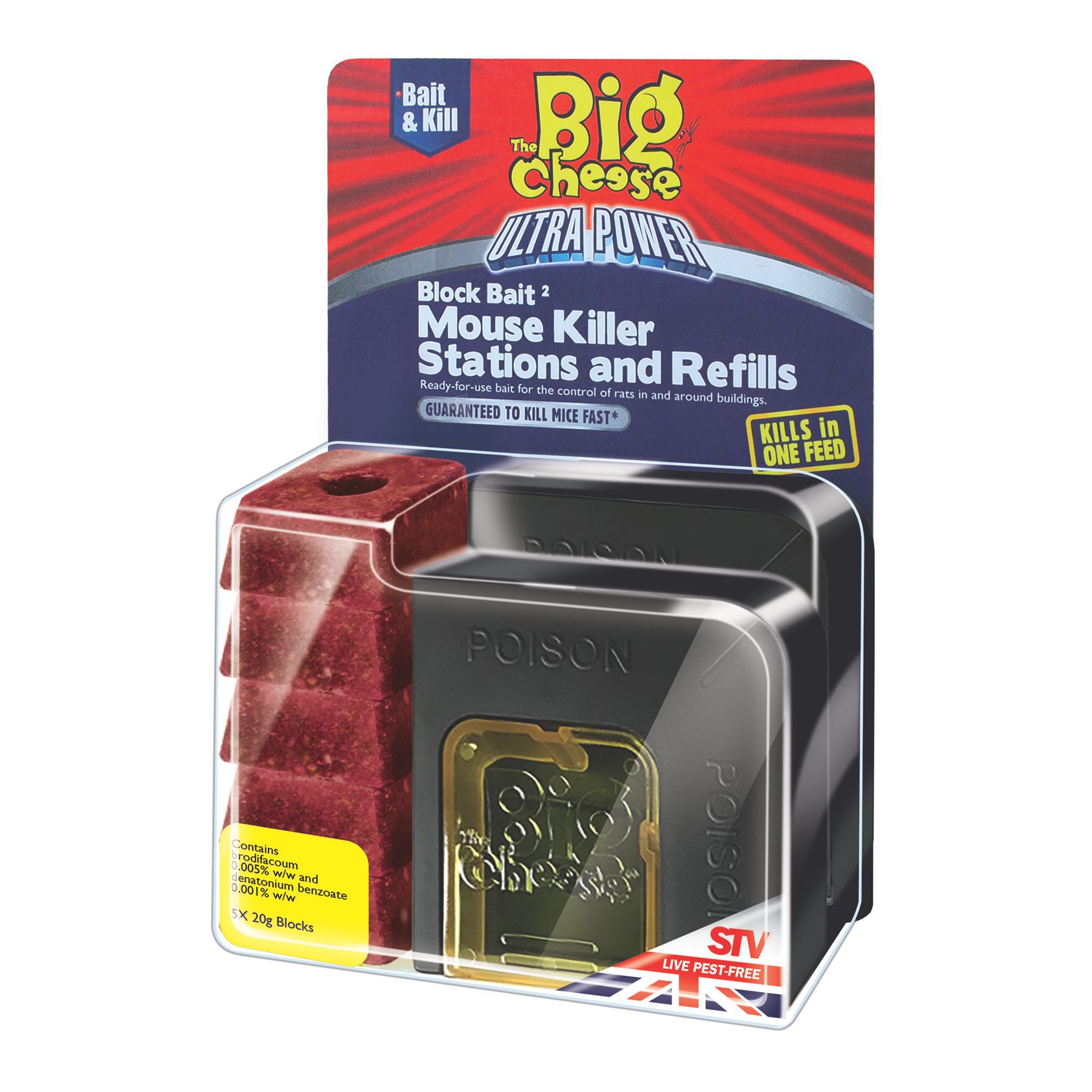 The Big Cheese Mice Bait station, Pack of 5, 204g