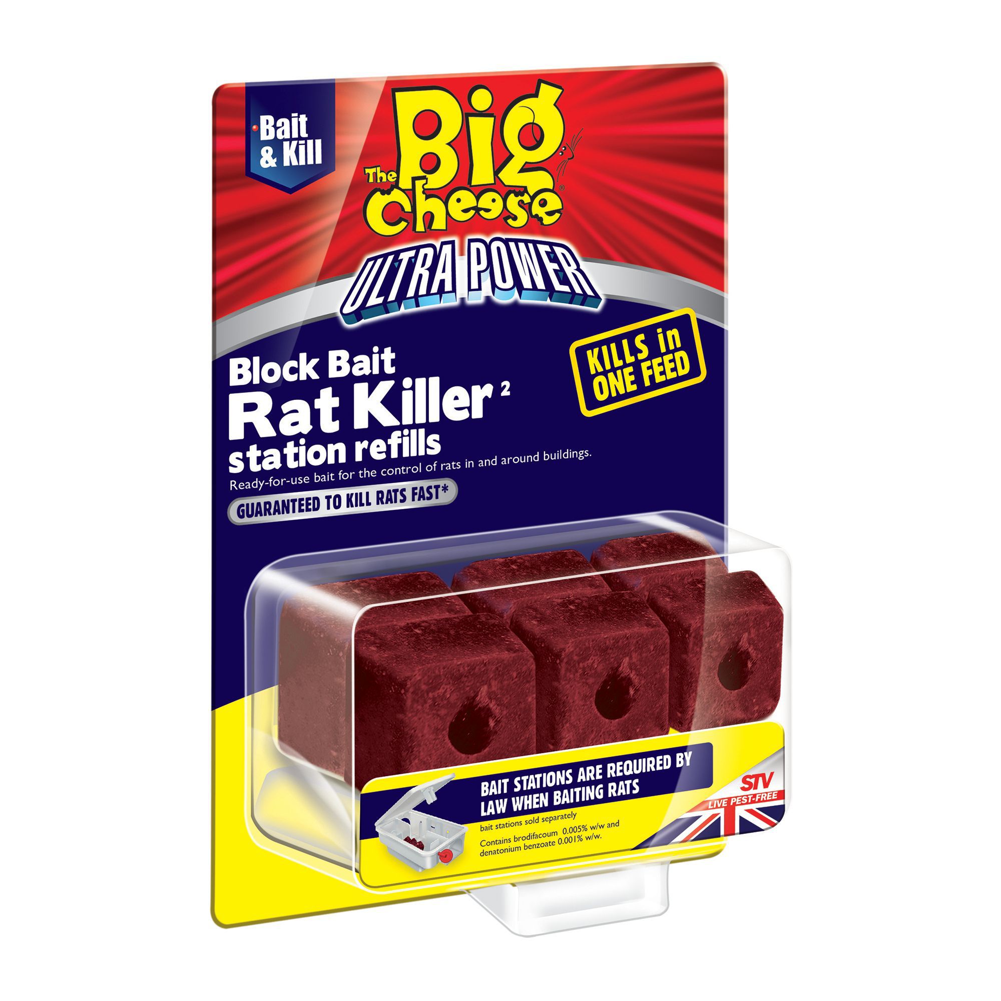 The Big Cheese Rat & mouse Bait station refill, Pack of 6, 120g